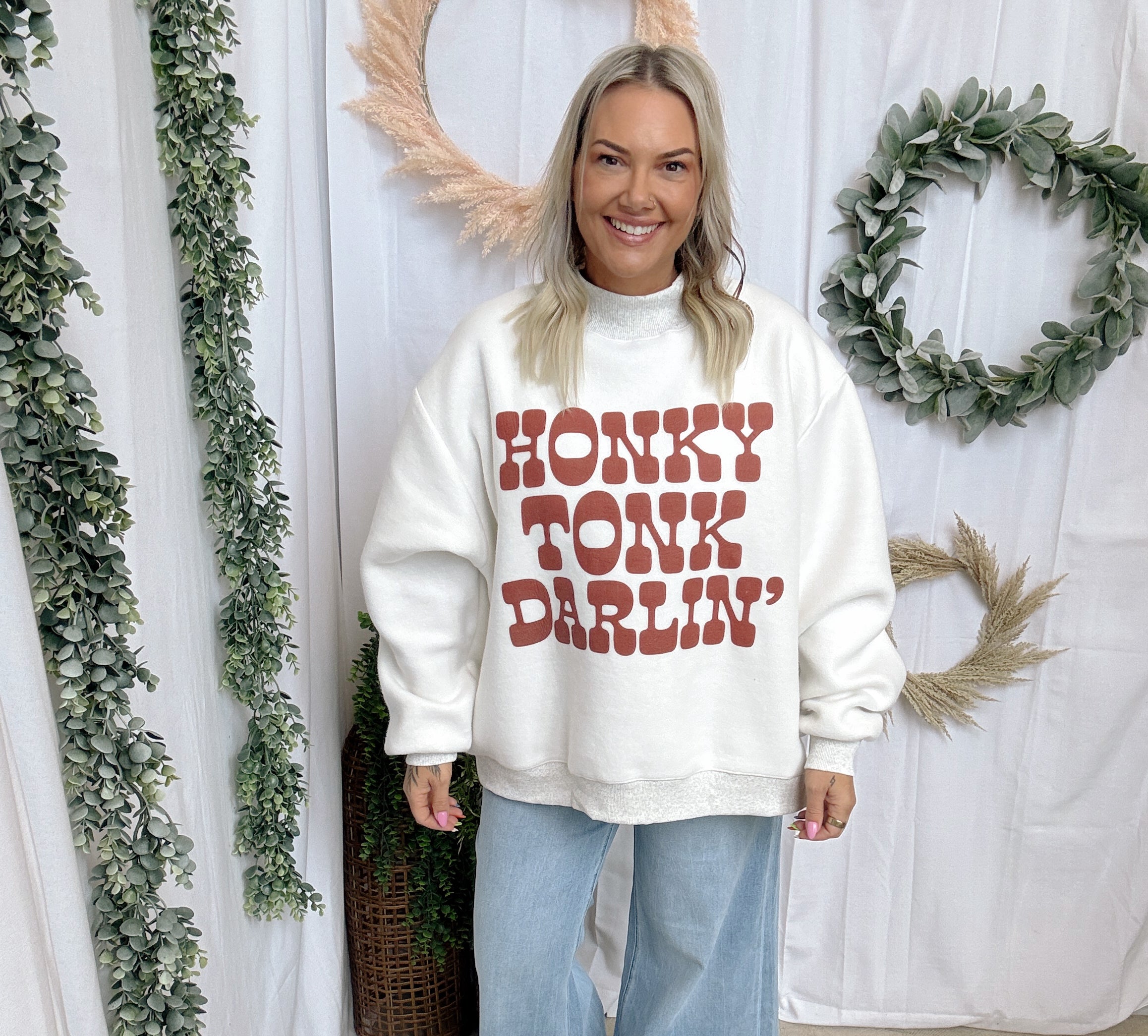 Dive Bar Babe' & Honky Tonk Darlin' Reversible Sweatshirt-Sweatshirts-bucketlist-The Silo Boutique, Women's Fashion Boutique Located in Warren and Grand Forks North Dakota