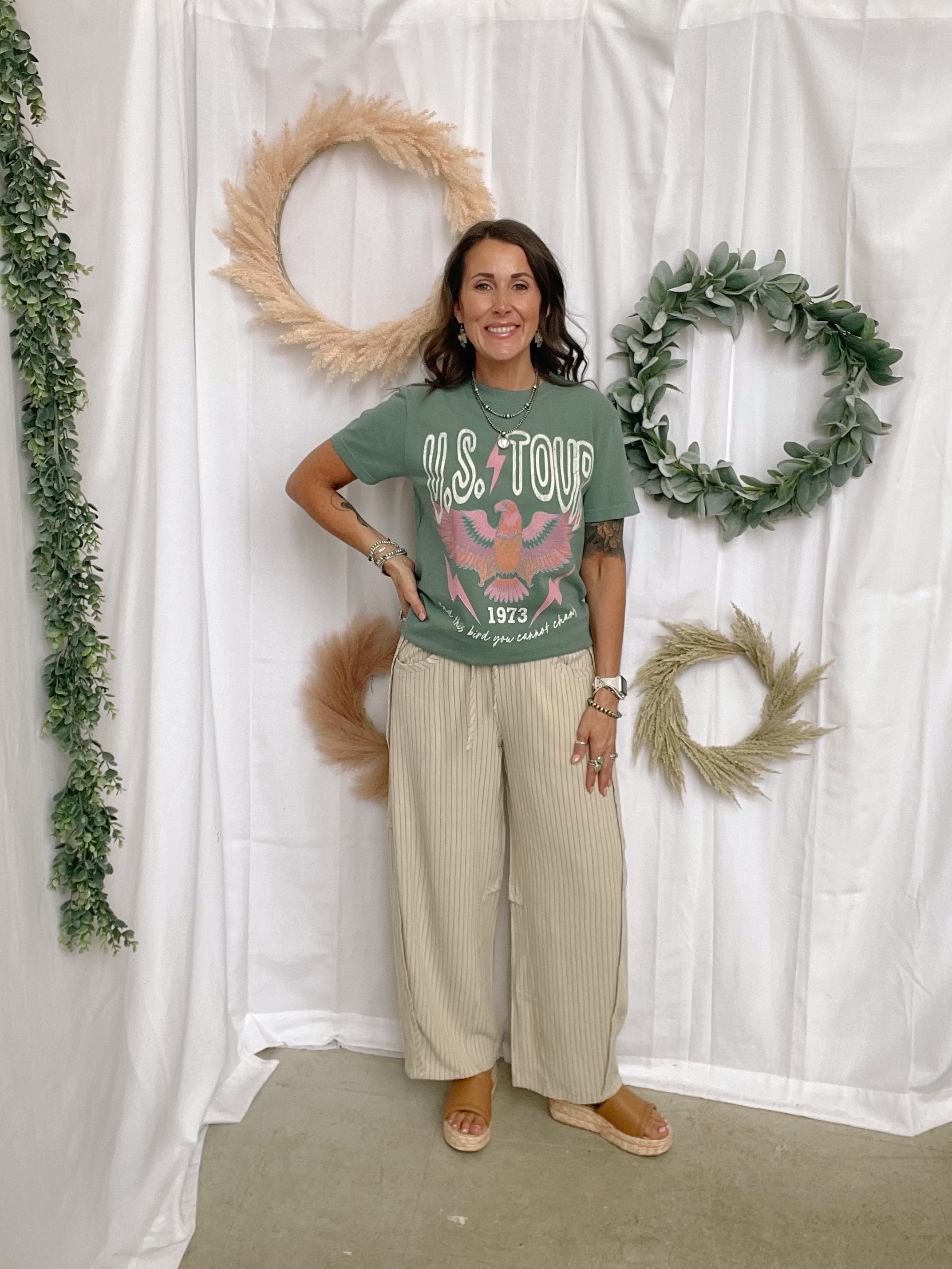 The Lovey Striped Pants-Oatmeal-Pants-oddi-The Silo Boutique, Women's Fashion Boutique Located in Warren and Grand Forks North Dakota