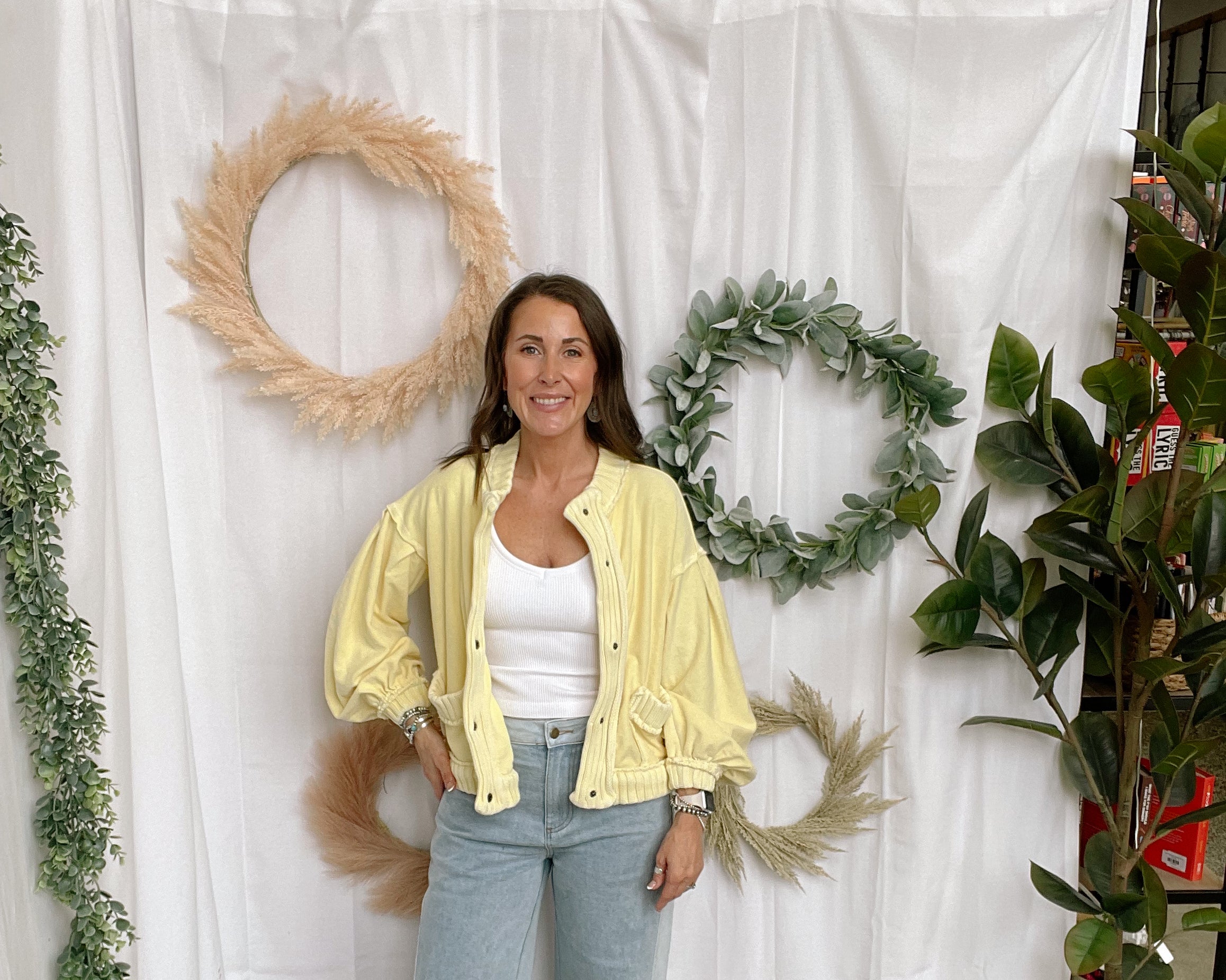 Lov Vintage Cardigan-Lemon-Cardigans-lovlov-The Silo Boutique, Women's Fashion Boutique Located in Warren and Grand Forks North Dakota
