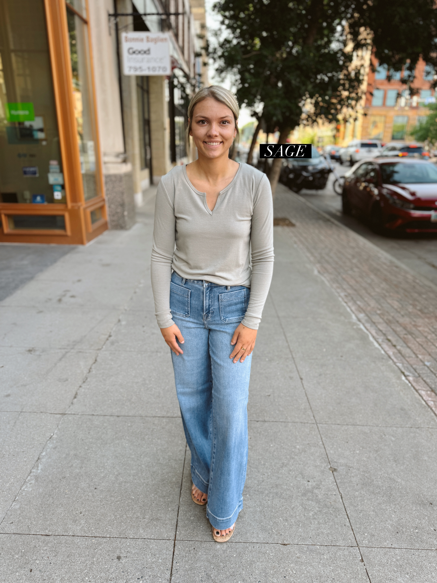 Cool Ultra Soft Notched Long Sleeve Top-Final sale-Long Sleeve Tops-be cool-The Silo Boutique, Women's Fashion Boutique Located in Warren and Grand Forks North Dakota