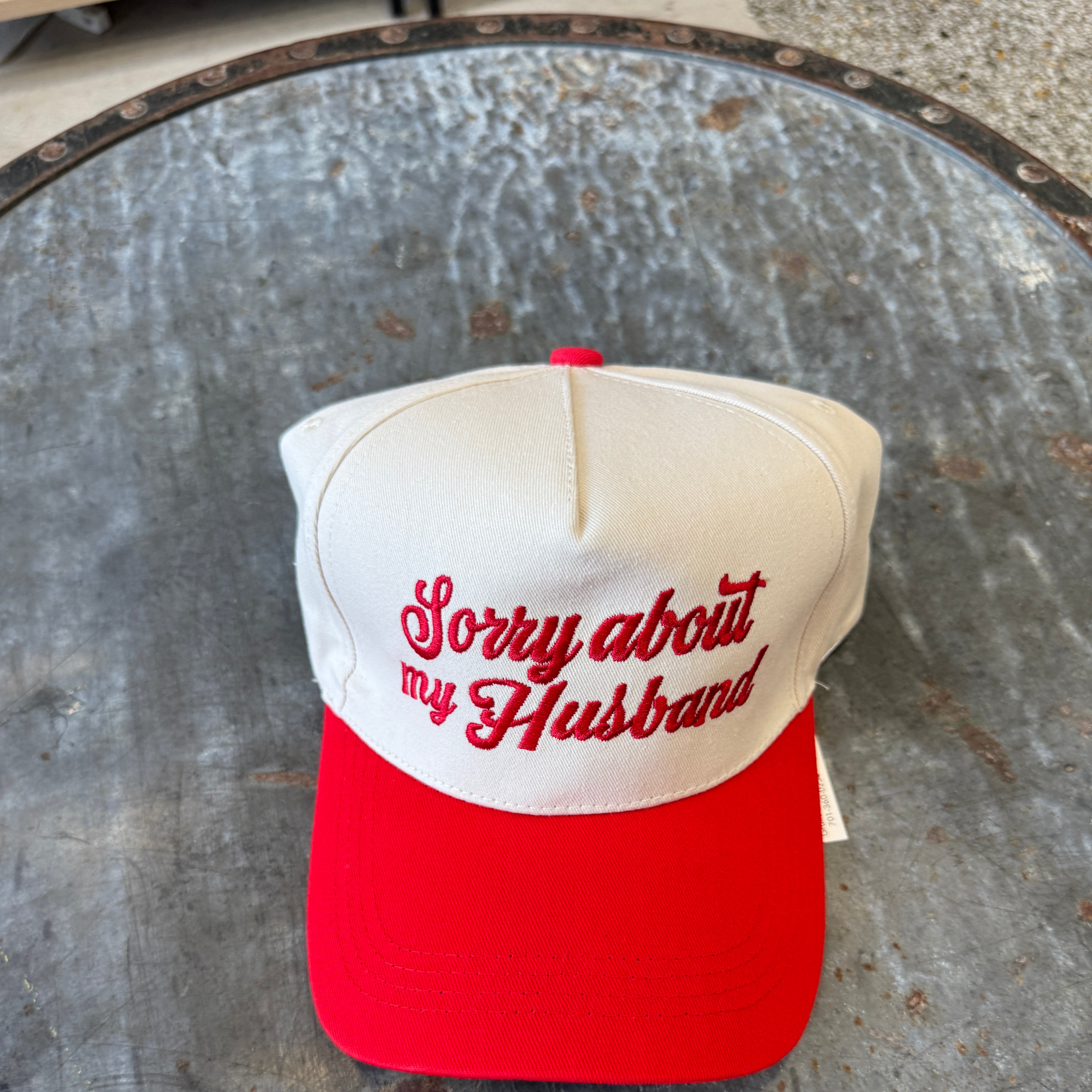 Sorry About My Husband Hat-Hats-Zenana-The Silo Boutique, Women's Fashion Boutique Located in Warren and Grand Forks North Dakota
