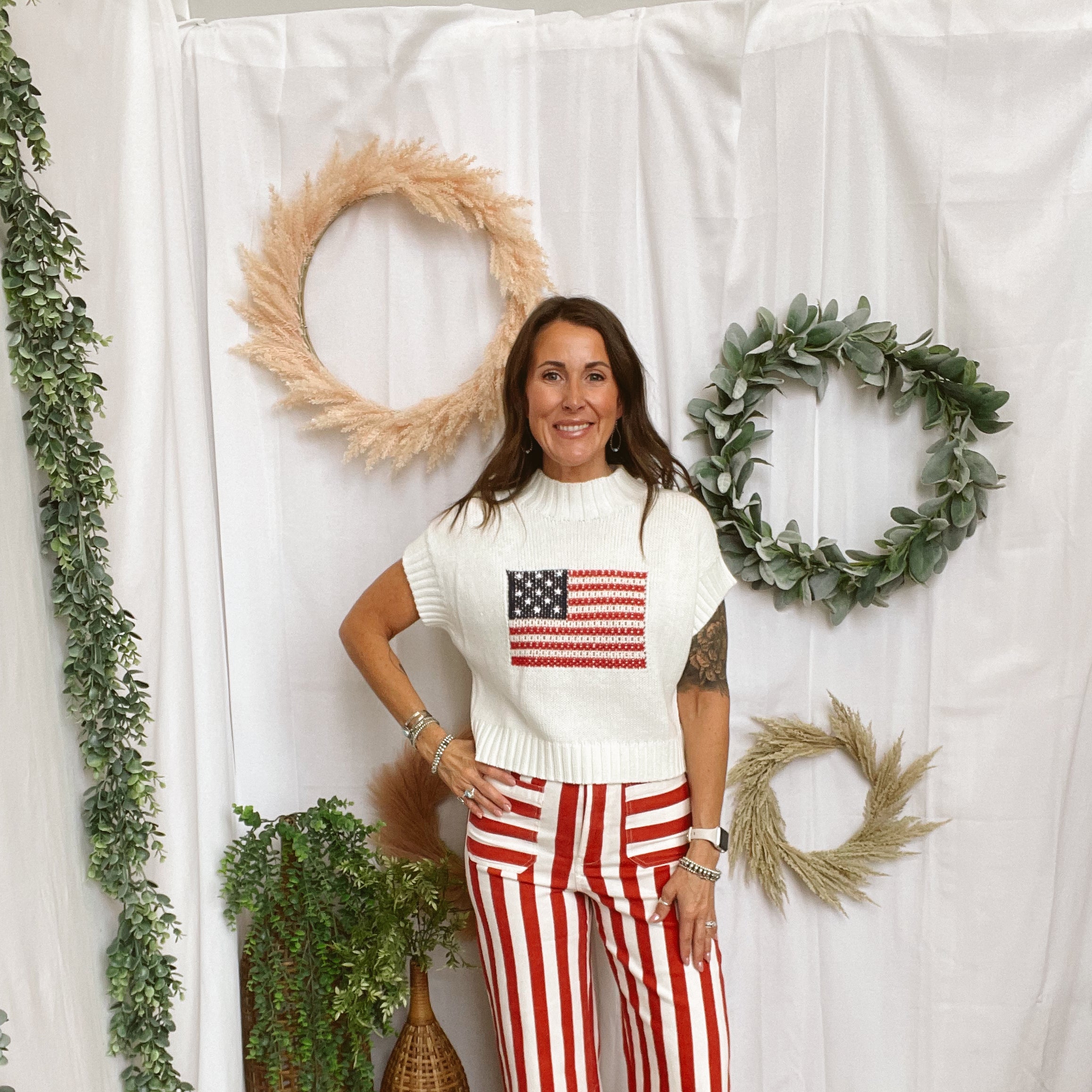 Easy Striped Pants-Red-Pants-eesome-The Silo Boutique, Women's Fashion Boutique Located in Warren and Grand Forks North Dakota