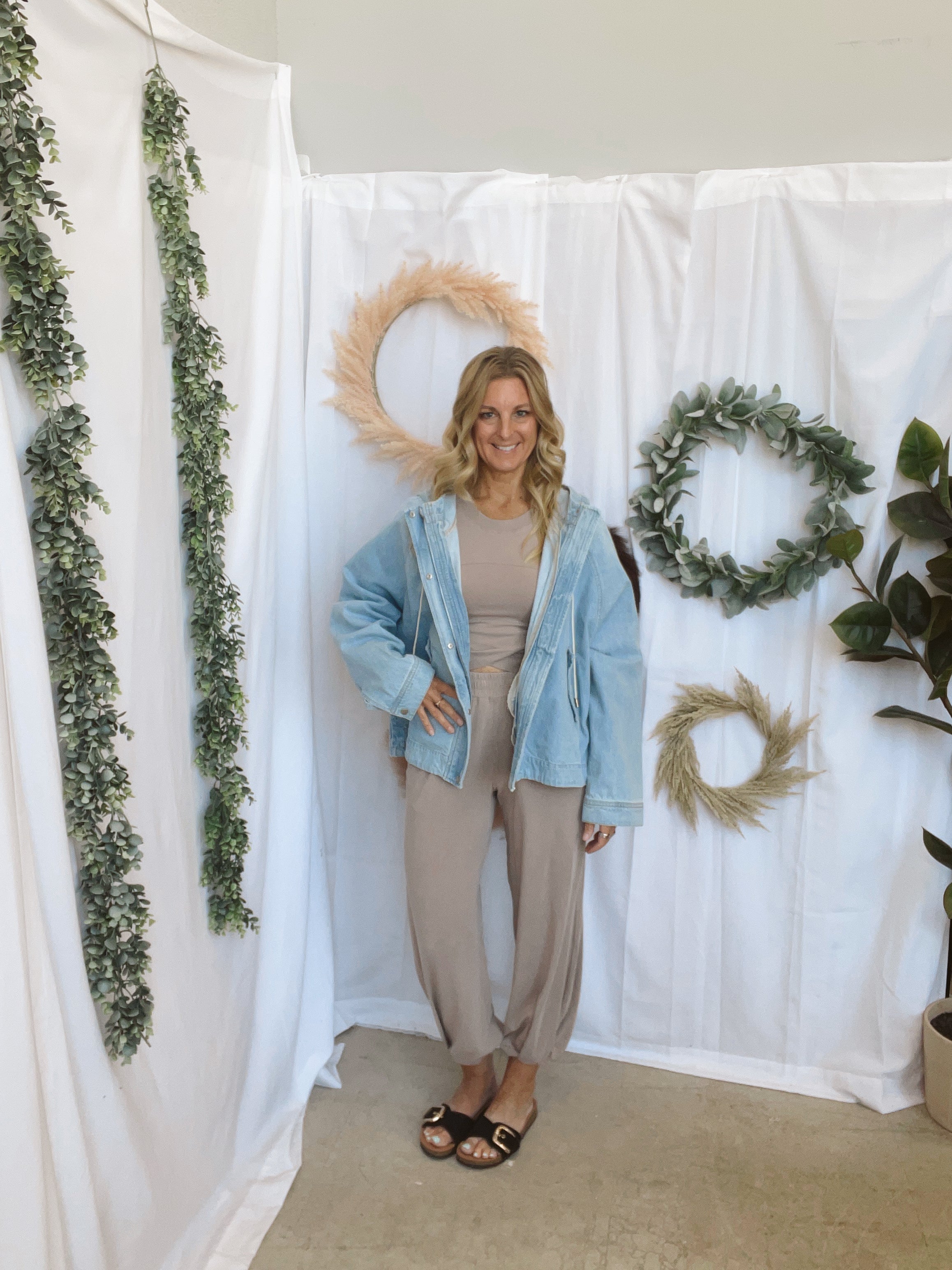 Risen Light Hooded Denim Jacket-Coats & Jackets-risen-The Silo Boutique, Women's Fashion Boutique Located in Warren and Grand Forks North Dakota