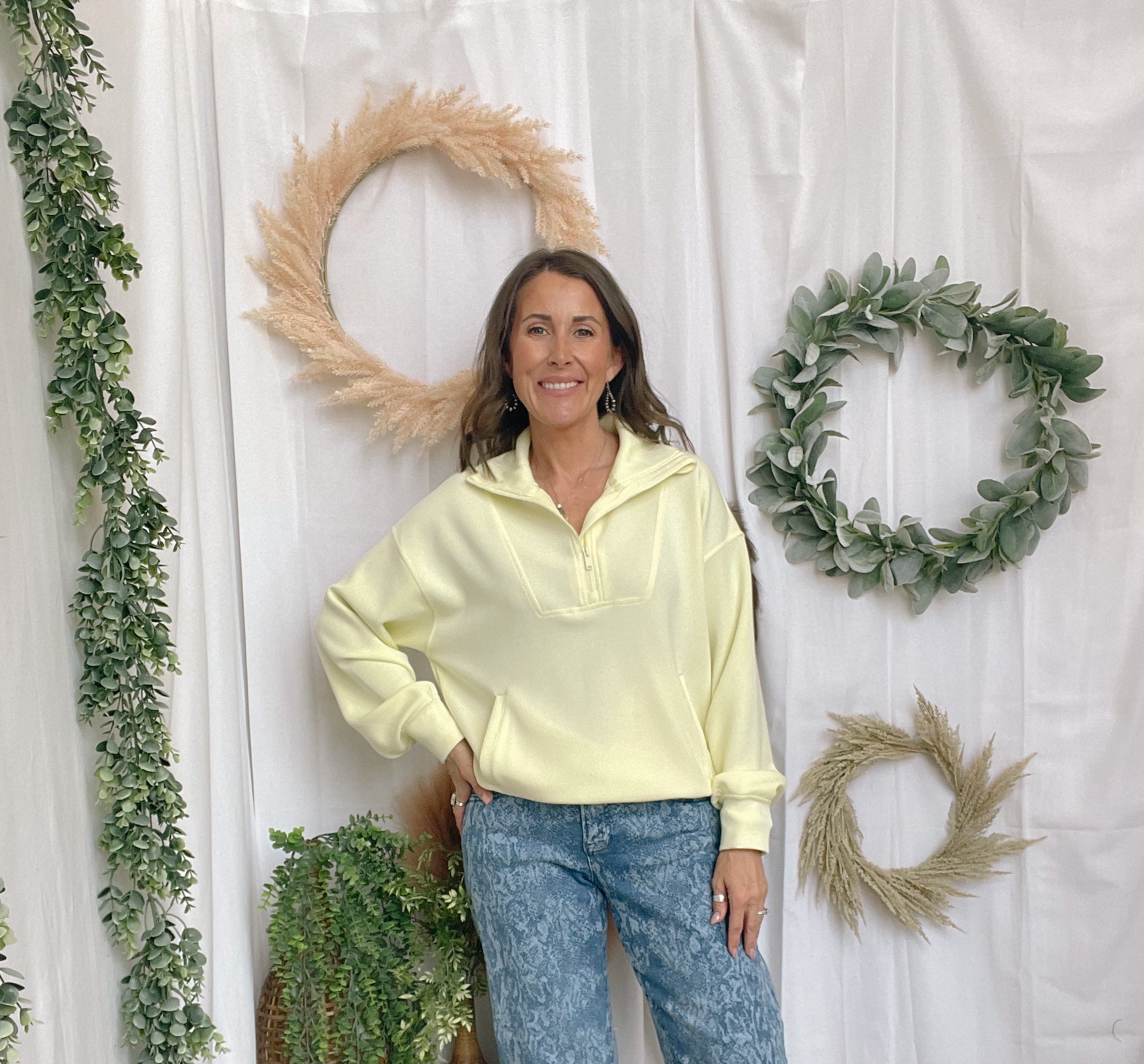 Rae Mode Quarter Zip Scuba Pullover-Lemonilla-Sweatshirts-rae mode-The Silo Boutique, Women's Fashion Boutique Located in Warren and Grand Forks North Dakota