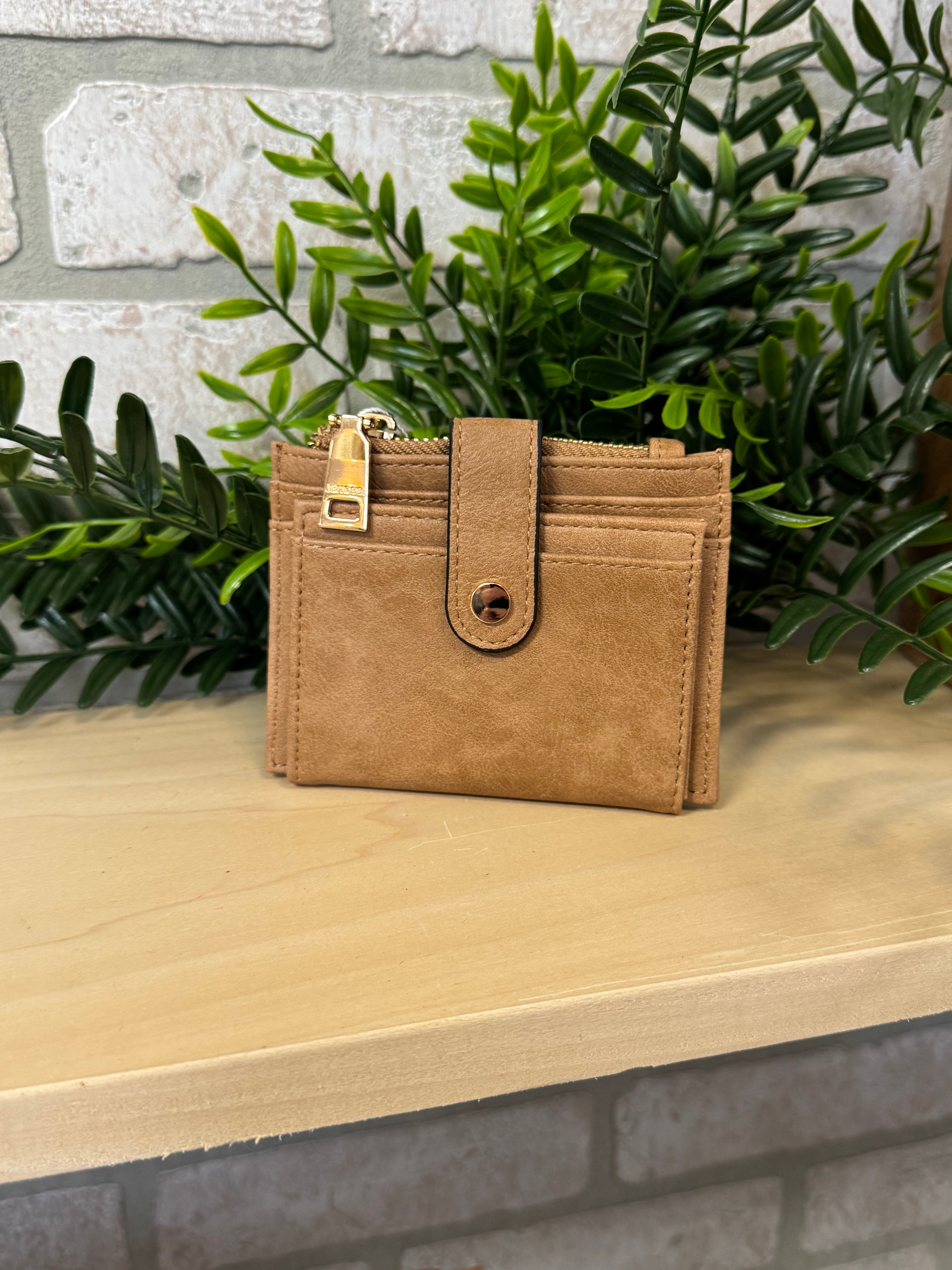Jen and Co Mocha Sam Mini Snap Card Wallet-Wallets-Jen and Co-The Silo Boutique, Women's Fashion Boutique Located in Warren and Grand Forks North Dakota