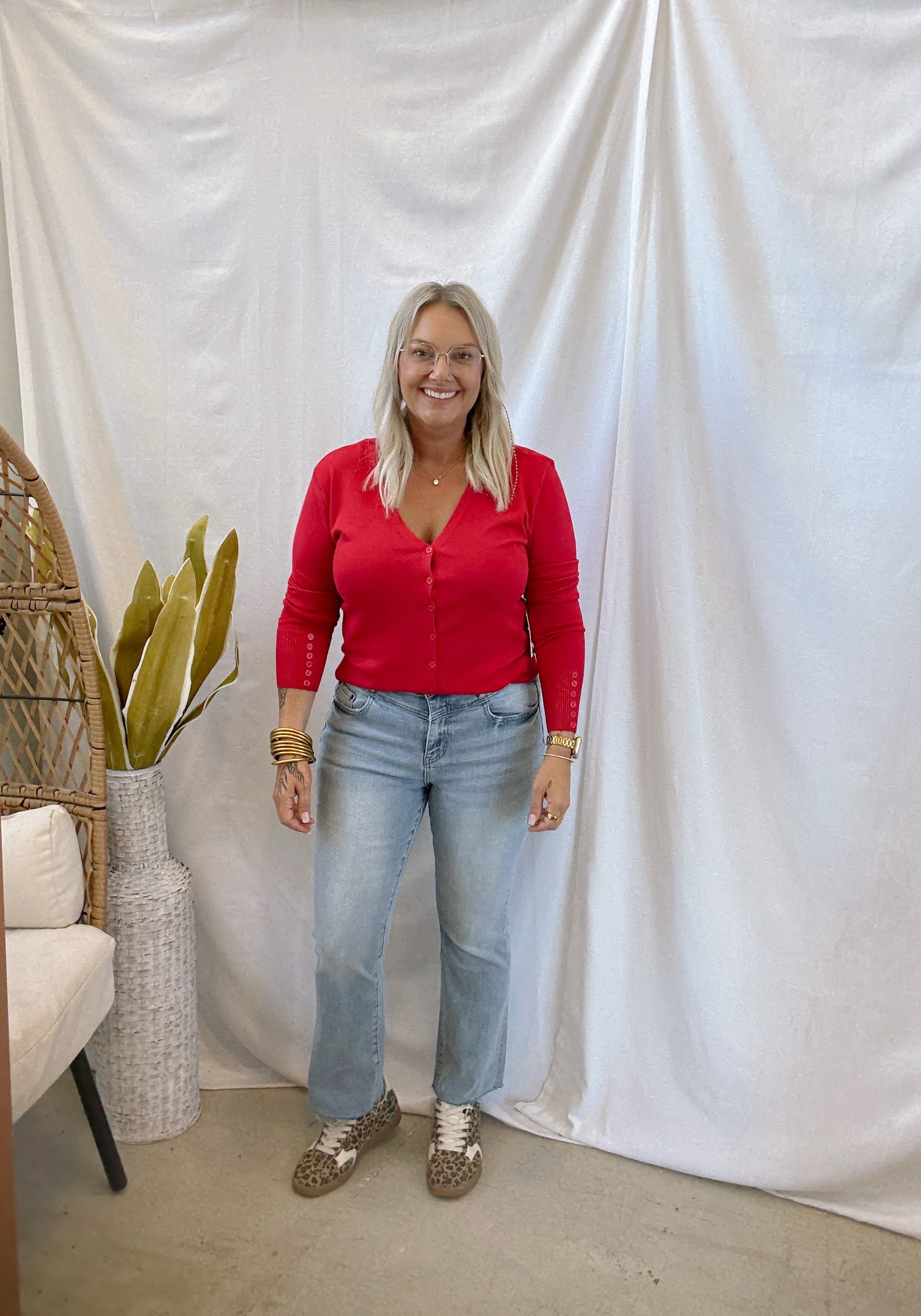 V Neck Cardigan Sweater-Final sale-Cardigans-cielo-The Silo Boutique, Women's Fashion Boutique Located in Warren and Grand Forks North Dakota