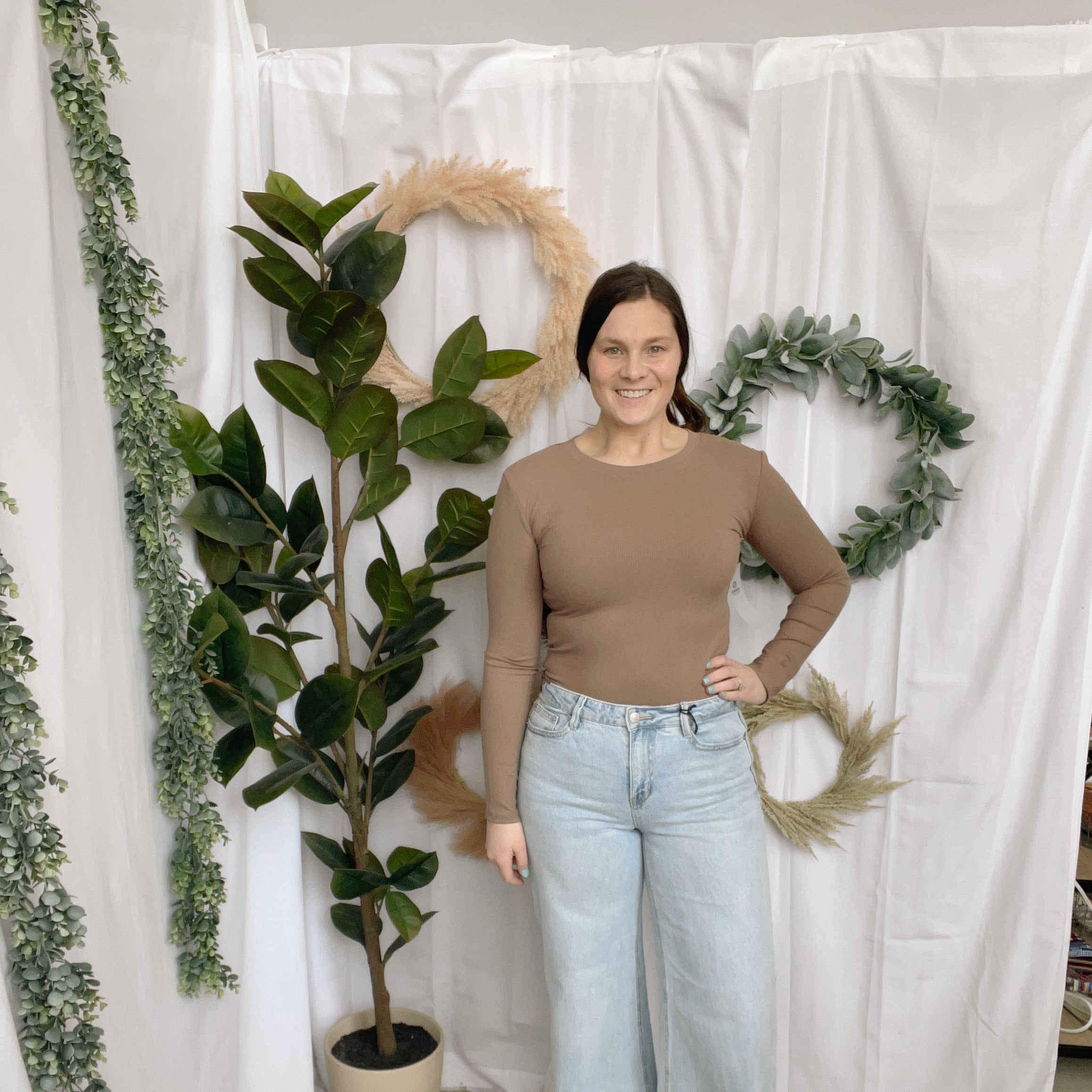 Mono B Essential Long Sleeve Top-Taupe-Long Sleeve Tops-mono b-The Silo Boutique, Women's Fashion Boutique Located in Warren and Grand Forks North Dakota