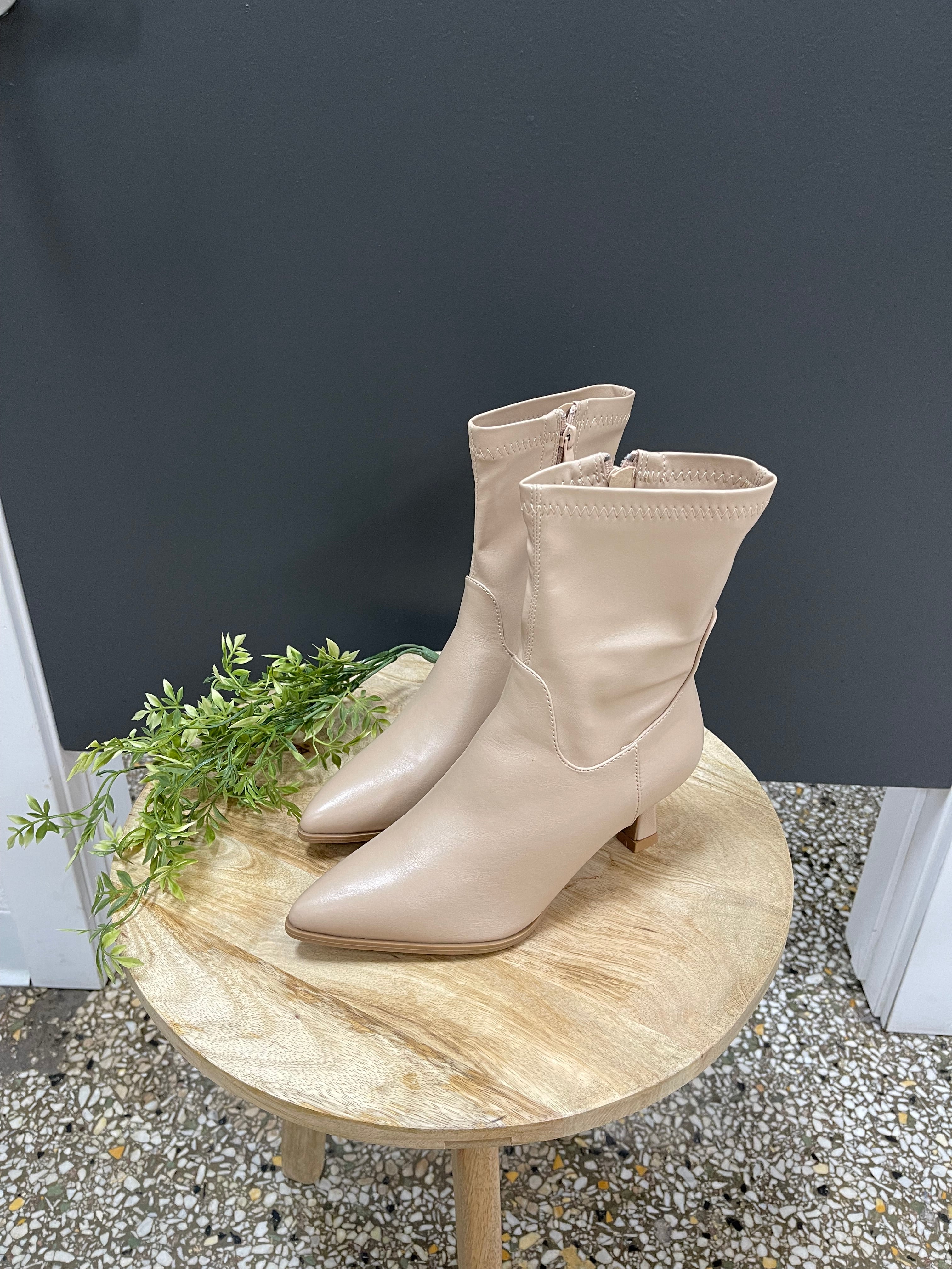 Hutton Kitten Heel Boot-Nude-Final Sale-Boots-Forever Link-The Silo Boutique, Women's Fashion Boutique Located in Warren and Grand Forks North Dakota