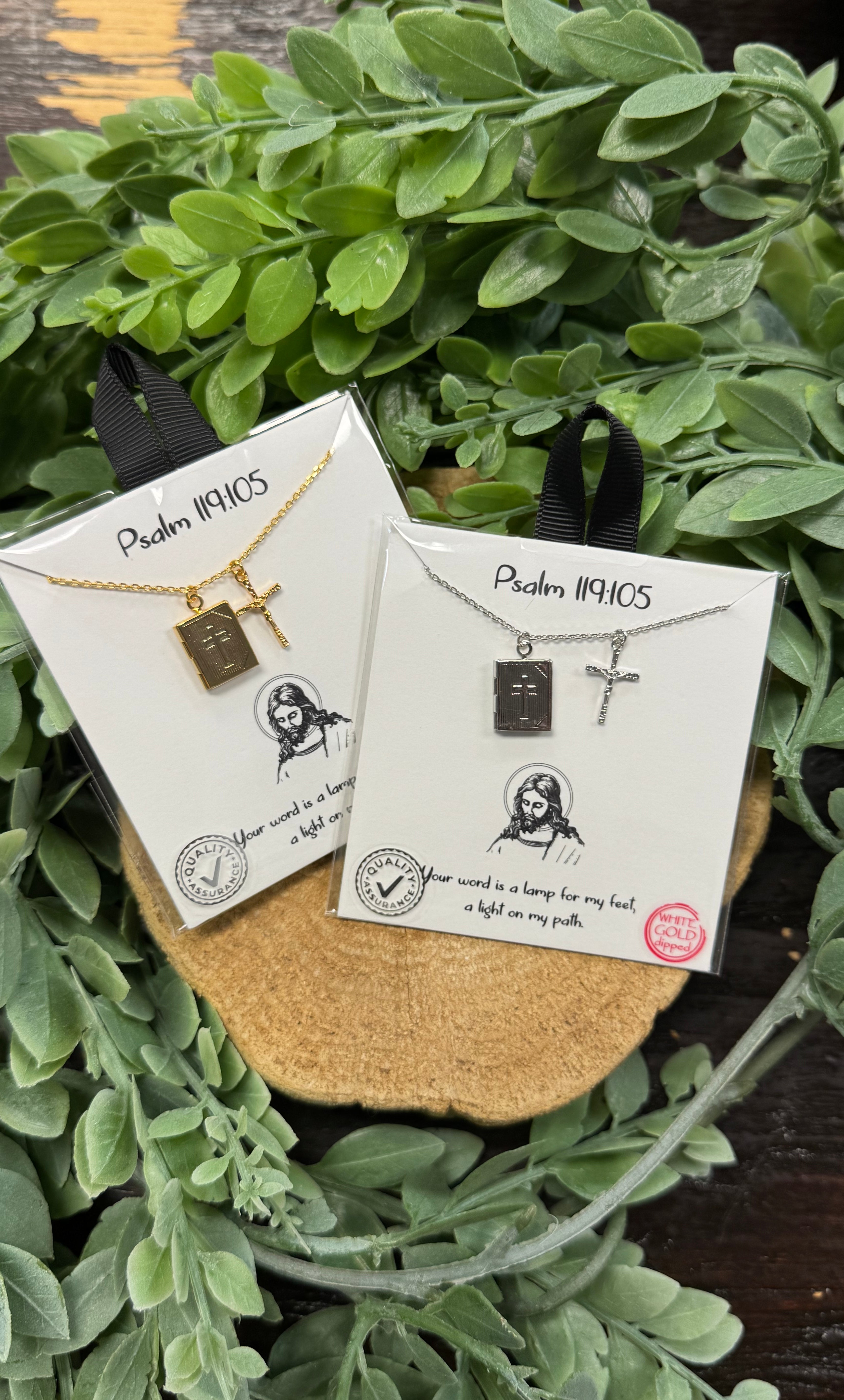 Bible Locket Necklace-Necklaces-Fame-The Silo Boutique, Women's Fashion Boutique Located in Warren and Grand Forks North Dakota