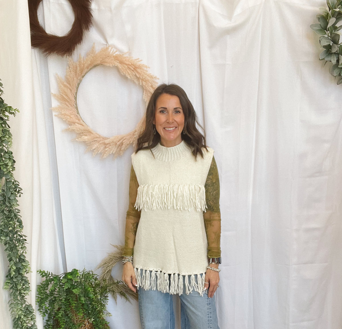 Felicia Fringe Sweater Vest-Cream-Vests-hyfve-The Silo Boutique, Women's Fashion Boutique Located in Warren and Grand Forks North Dakota