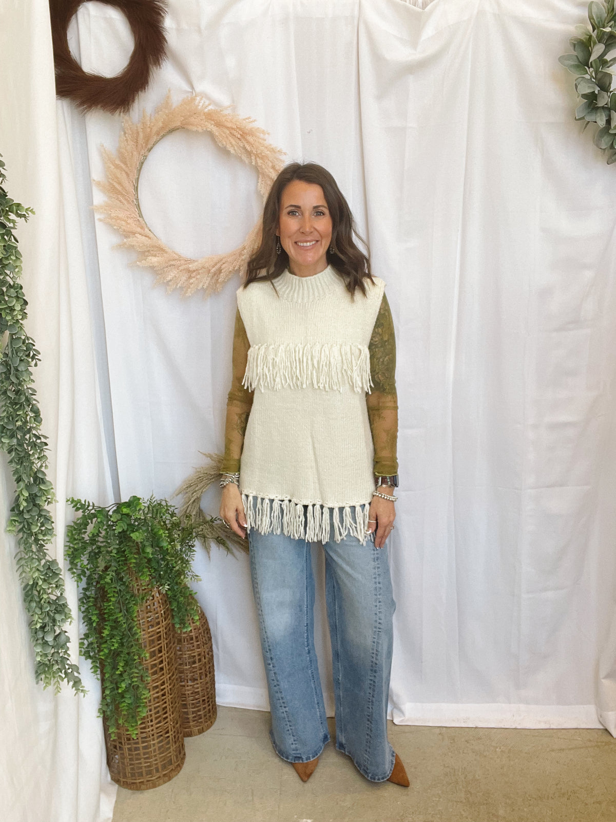 Felicia Fringe Sweater Vest-Cream-Vests-hyfve-The Silo Boutique, Women's Fashion Boutique Located in Warren and Grand Forks North Dakota