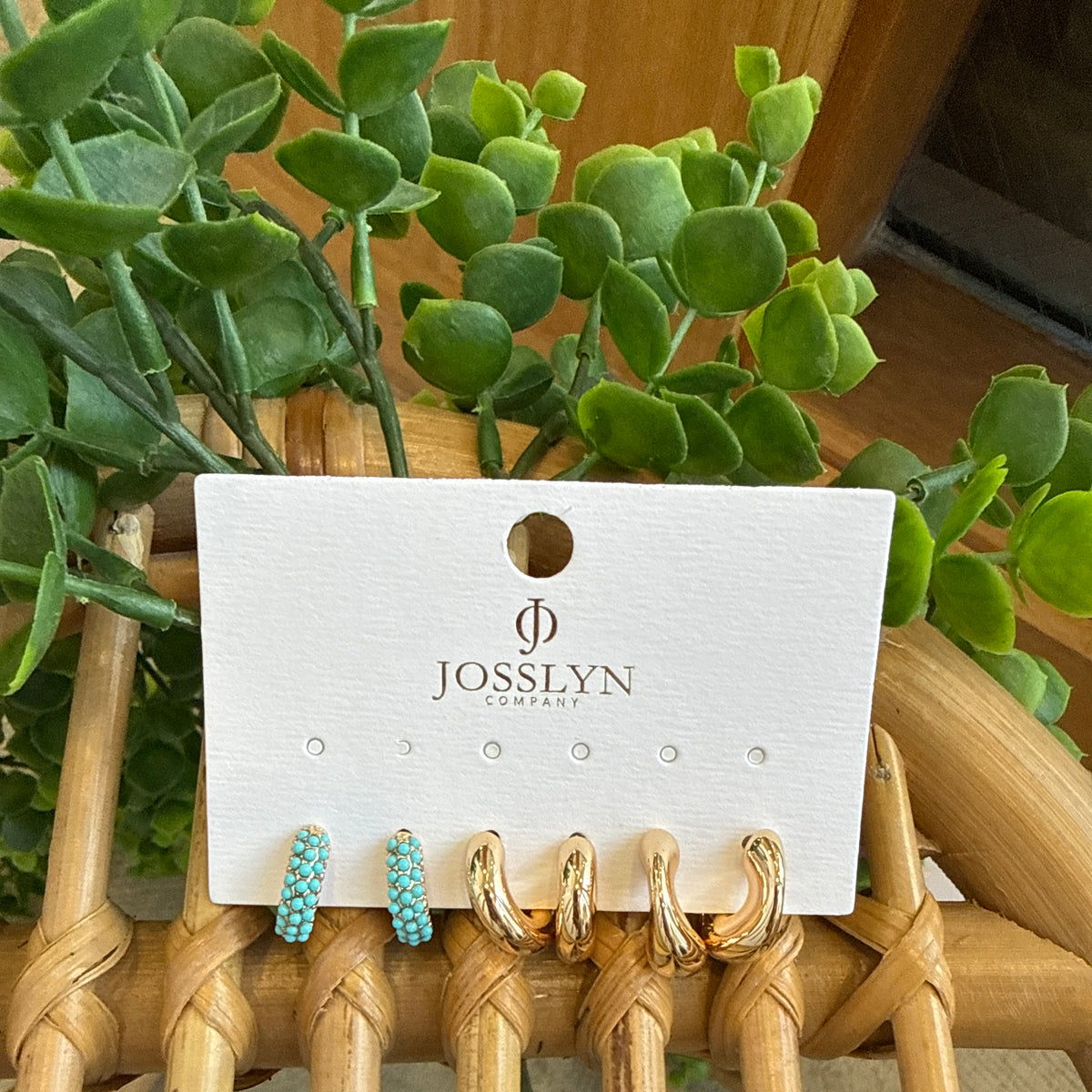 Joss Turquoise Trio Earring Set-Earrings-joss-The Silo Boutique, Women's Fashion Boutique Located in Warren and Grand Forks North Dakota