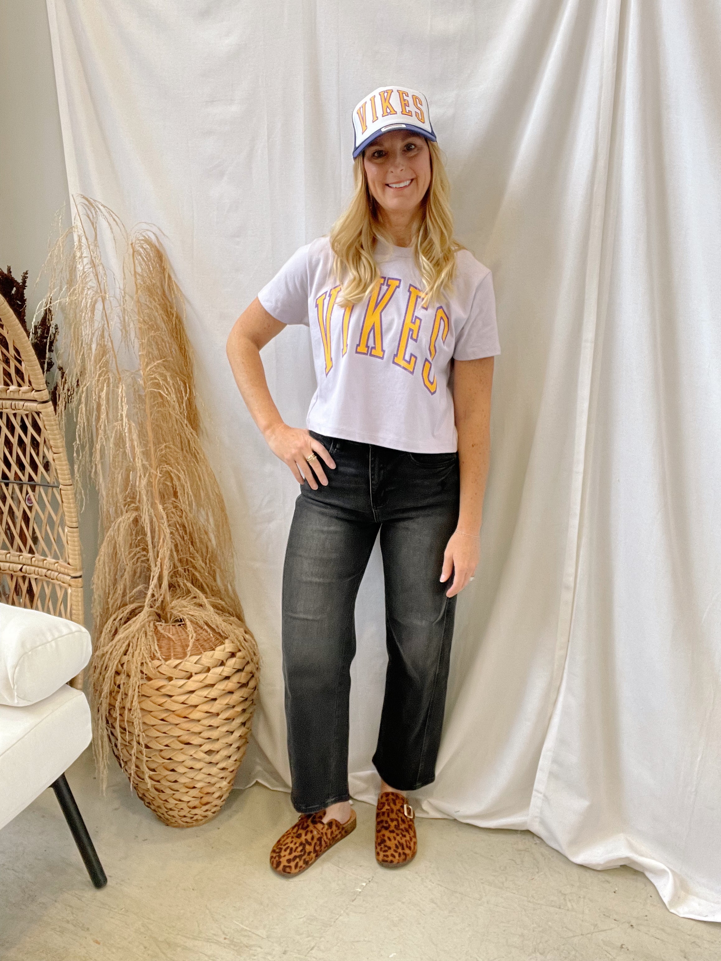 Purple Vikes Crop Tee-Final Sale-Graphic Tees-218-The Silo Boutique, Women's Fashion Boutique Located in Warren and Grand Forks North Dakota