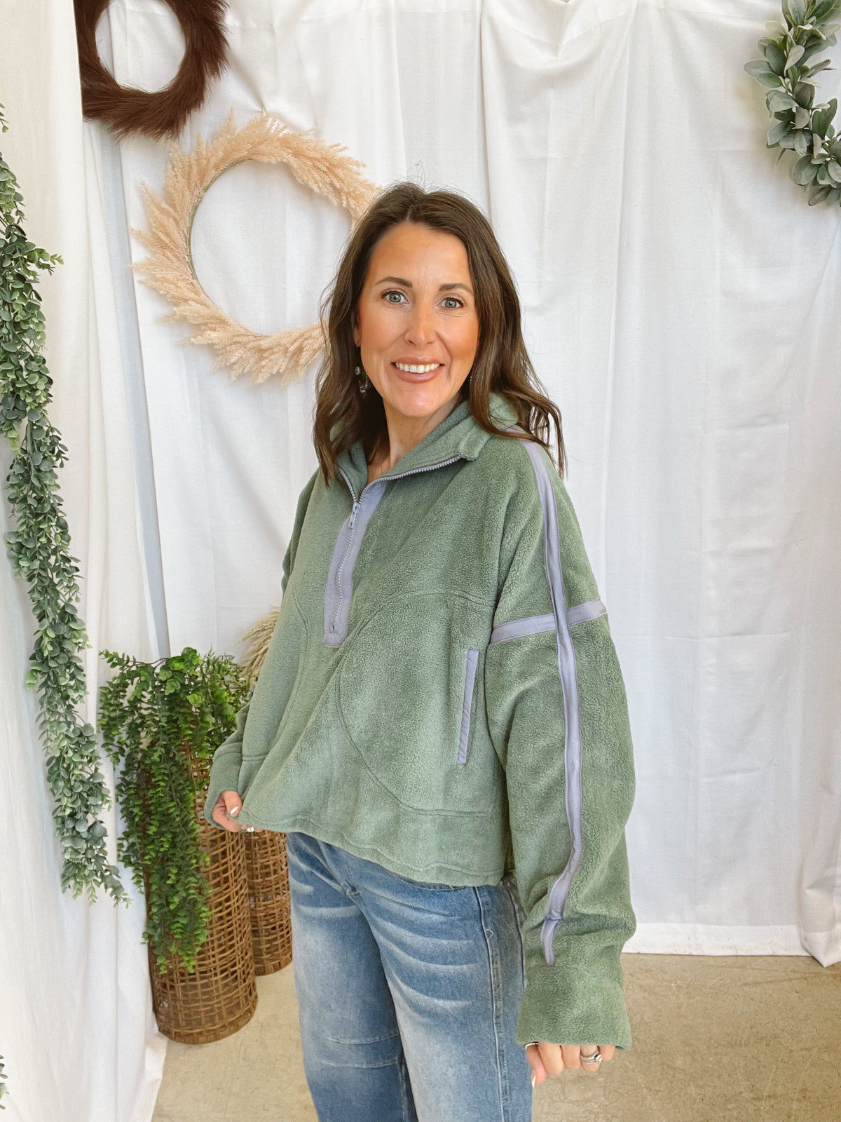 Krissy Fleece Pullover-Pistachio-Sweatshirts-hyfve-The Silo Boutique, Women's Fashion Boutique Located in Warren and Grand Forks North Dakota