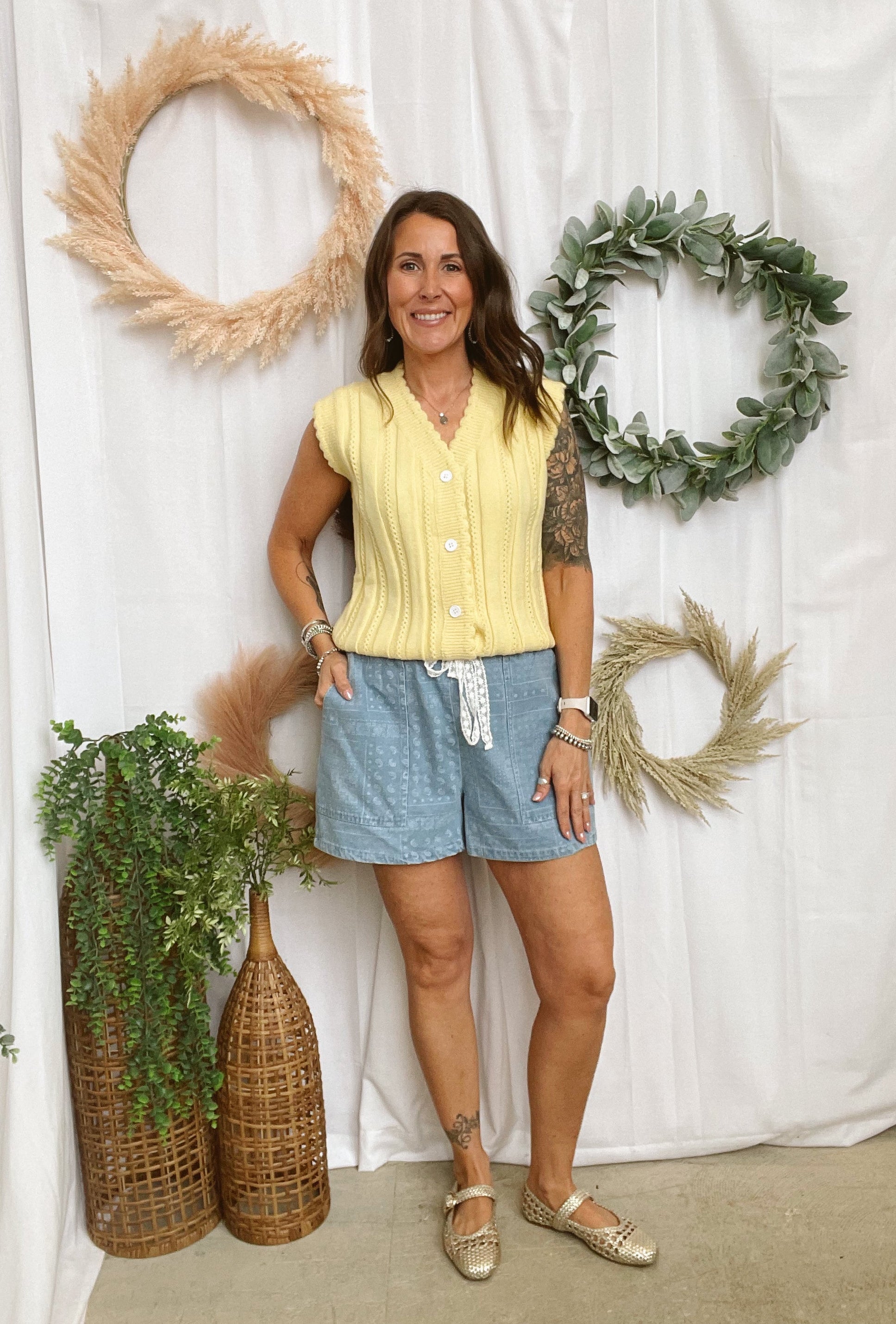 Annie Bandana Denim Shorts-Shorts-anniewear-The Silo Boutique, Women's Fashion Boutique Located in Warren and Grand Forks North Dakota