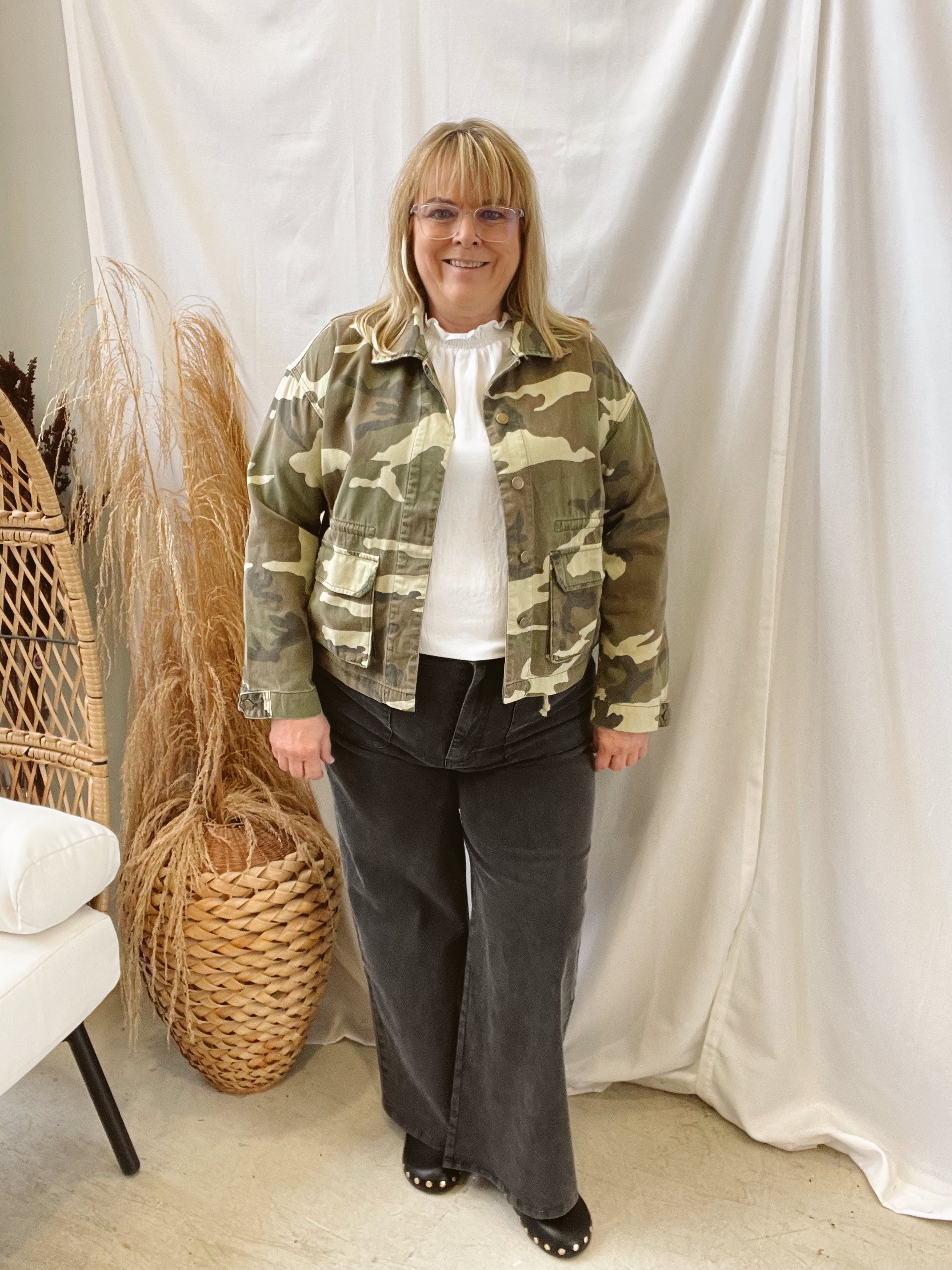 Miou Camo Print Jacket-Coats & Jackets-miou muse-The Silo Boutique, Women's Fashion Boutique Located in Warren and Grand Forks North Dakota