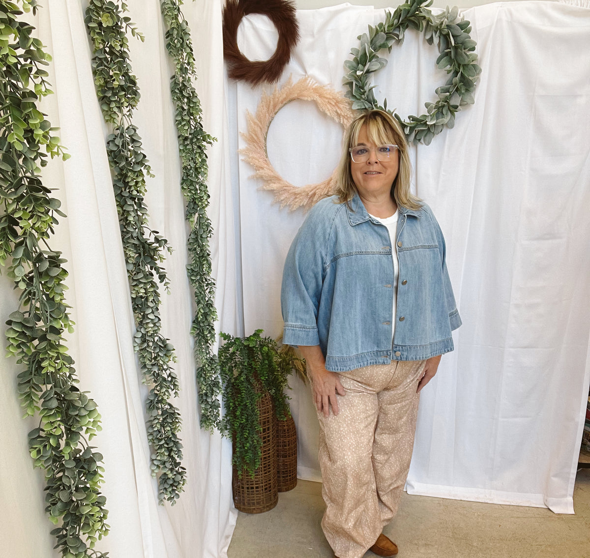 Risen Cape Denim Jacket-Coats & Jackets-risen-The Silo Boutique, Women's Fashion Boutique Located in Warren and Grand Forks North Dakota