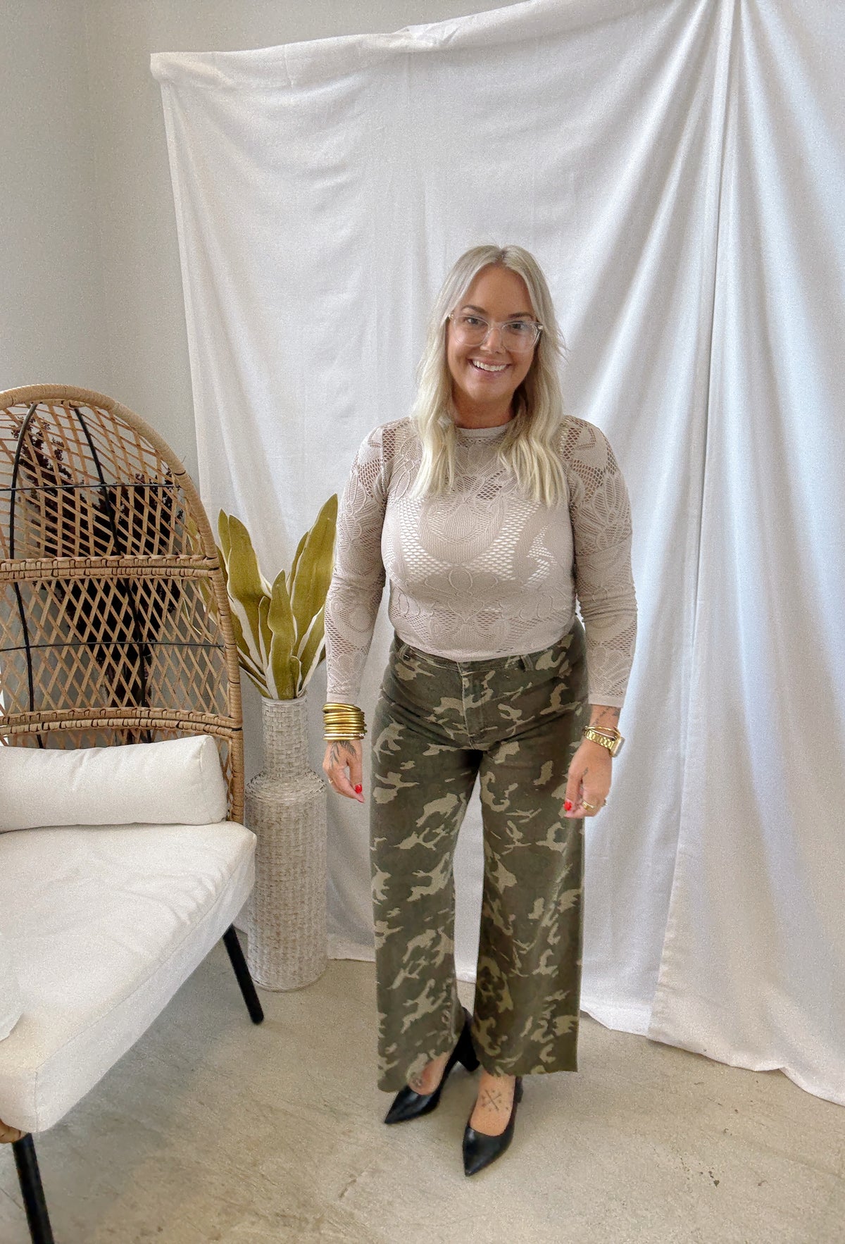 Knit Seamless Jacquard Top-Mocha-Long Sleeve Tops-by together-The Silo Boutique, Women's Fashion Boutique Located in Warren and Grand Forks North Dakota