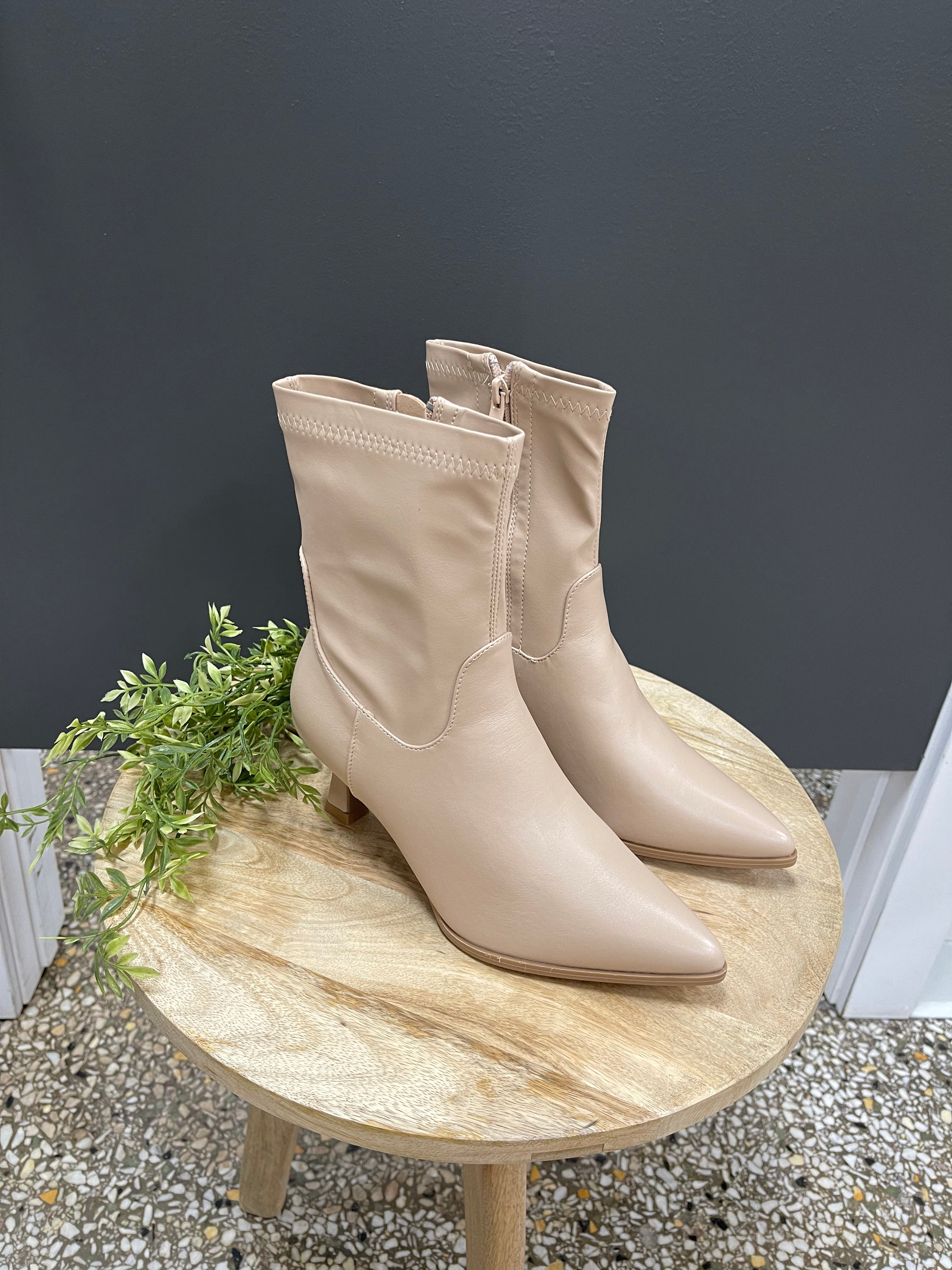 Hutton Kitten Heel Boot-Nude-Final Sale-Boots-Forever Link-The Silo Boutique, Women's Fashion Boutique Located in Warren and Grand Forks North Dakota