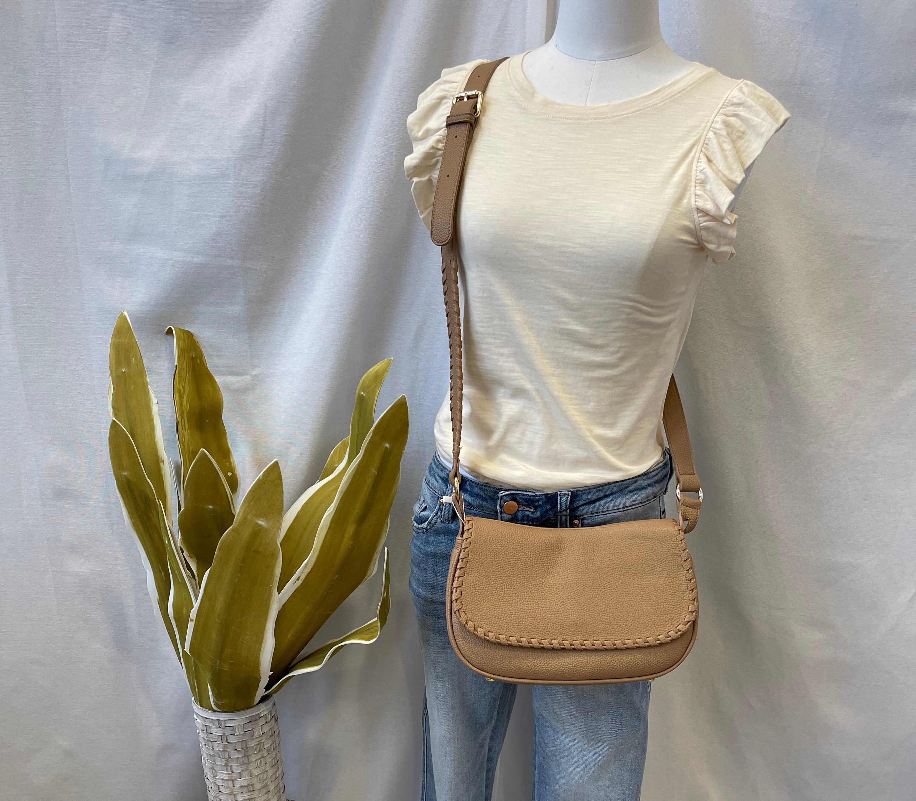 Jen and Co Daia Whipstitch Purse-Taupe-Purses-Jen and Co-The Silo Boutique, Women's Fashion Boutique Located in Warren and Grand Forks North Dakota