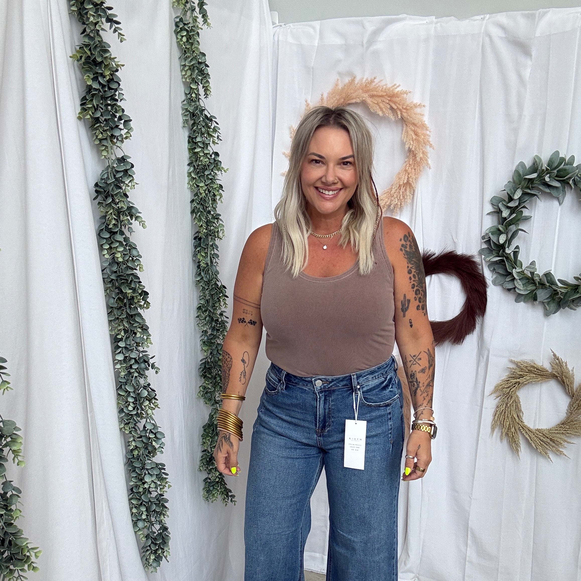 Risen Slouchy Wide Leg Jeans-Jeans-risen-The Silo Boutique, Women's Fashion Boutique Located in Warren and Grand Forks North Dakota