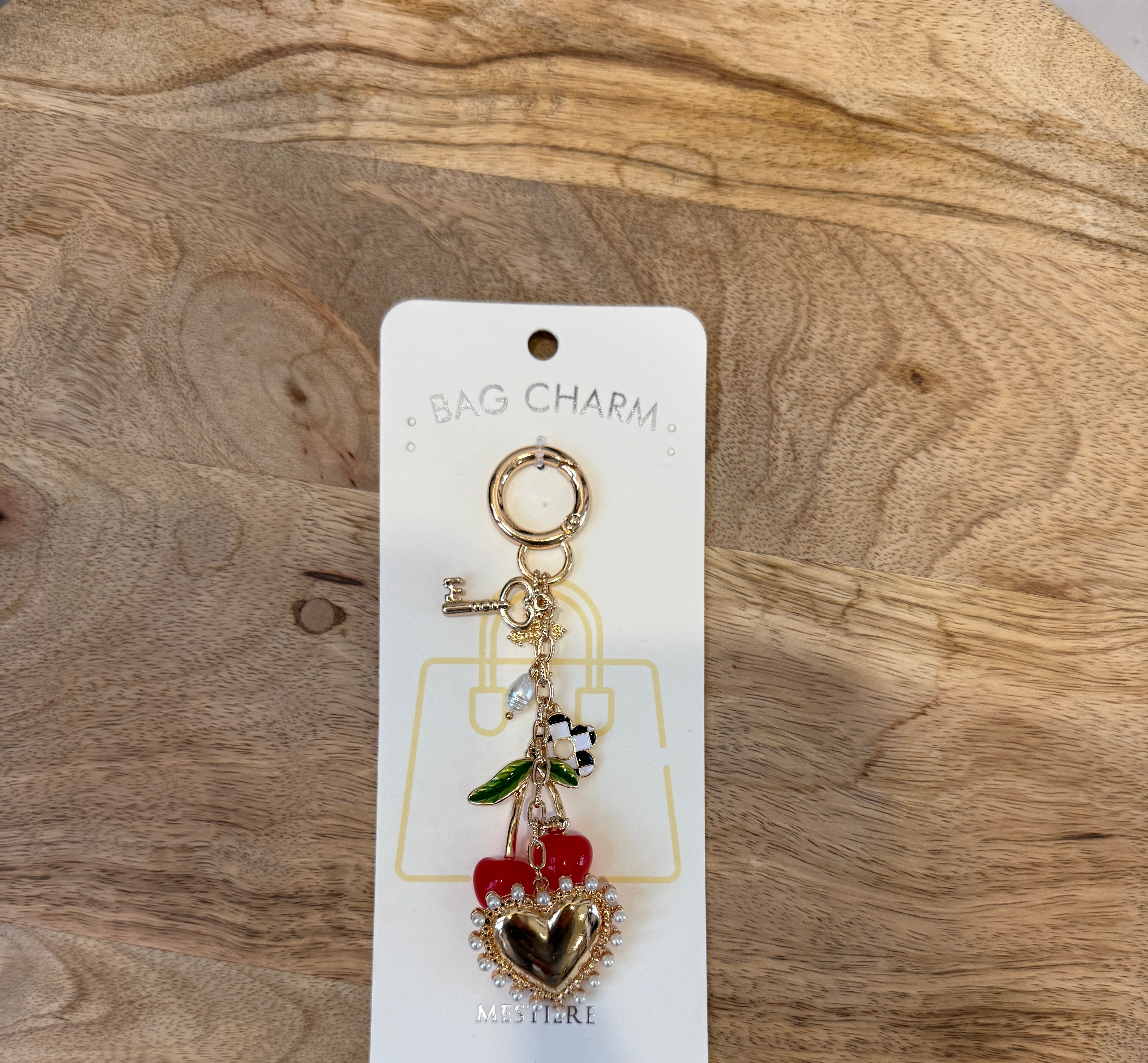 Cherry with All Things Key Bag Charm-Keychains-Sensibling Corp.-The Silo Boutique, Women's Fashion Boutique Located in Warren and Grand Forks North Dakota