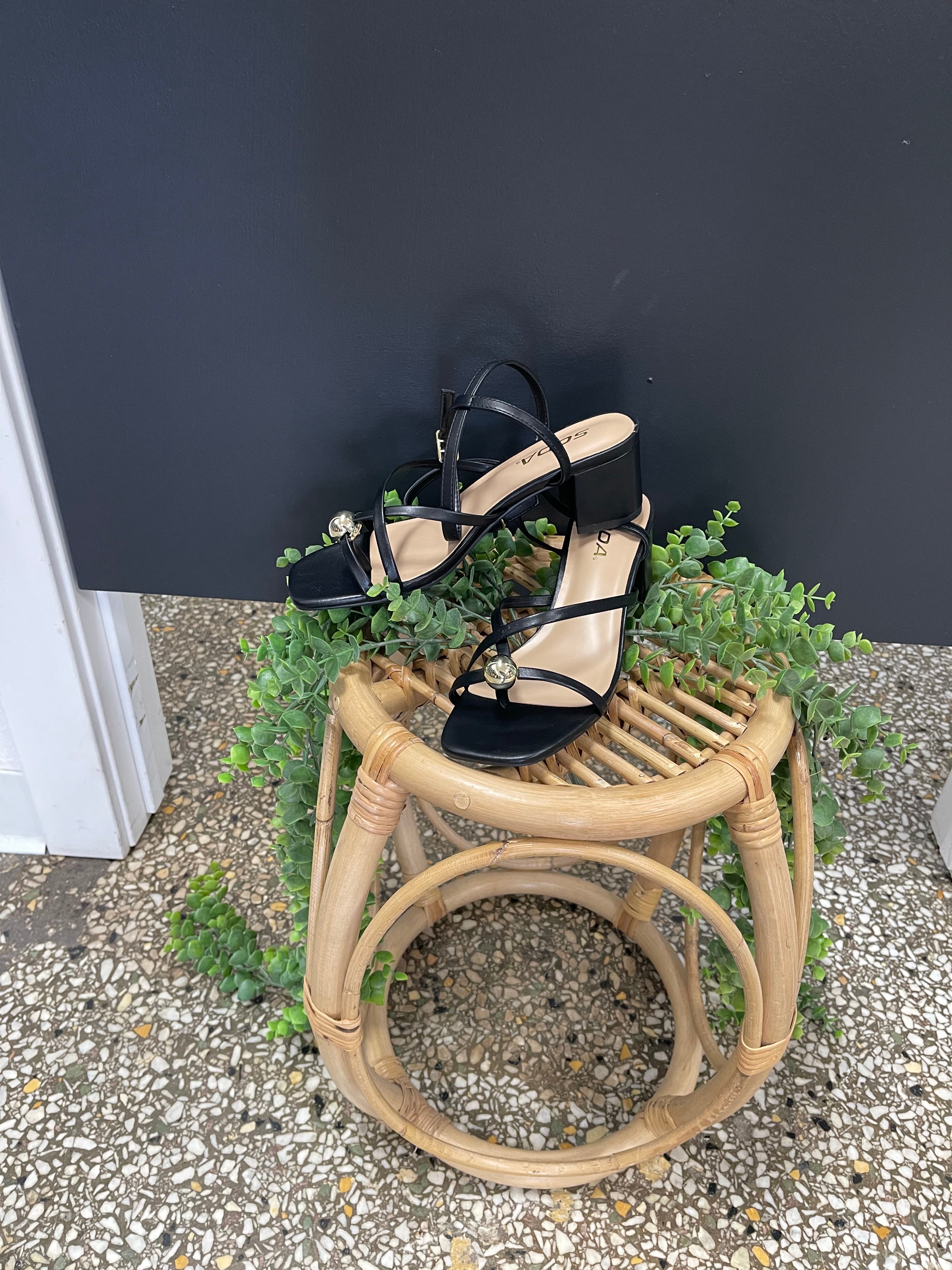 Soda Tuari Sandal Heel-Black-Shoes-soda-The Silo Boutique, Women's Fashion Boutique Located in Warren and Grand Forks North Dakota