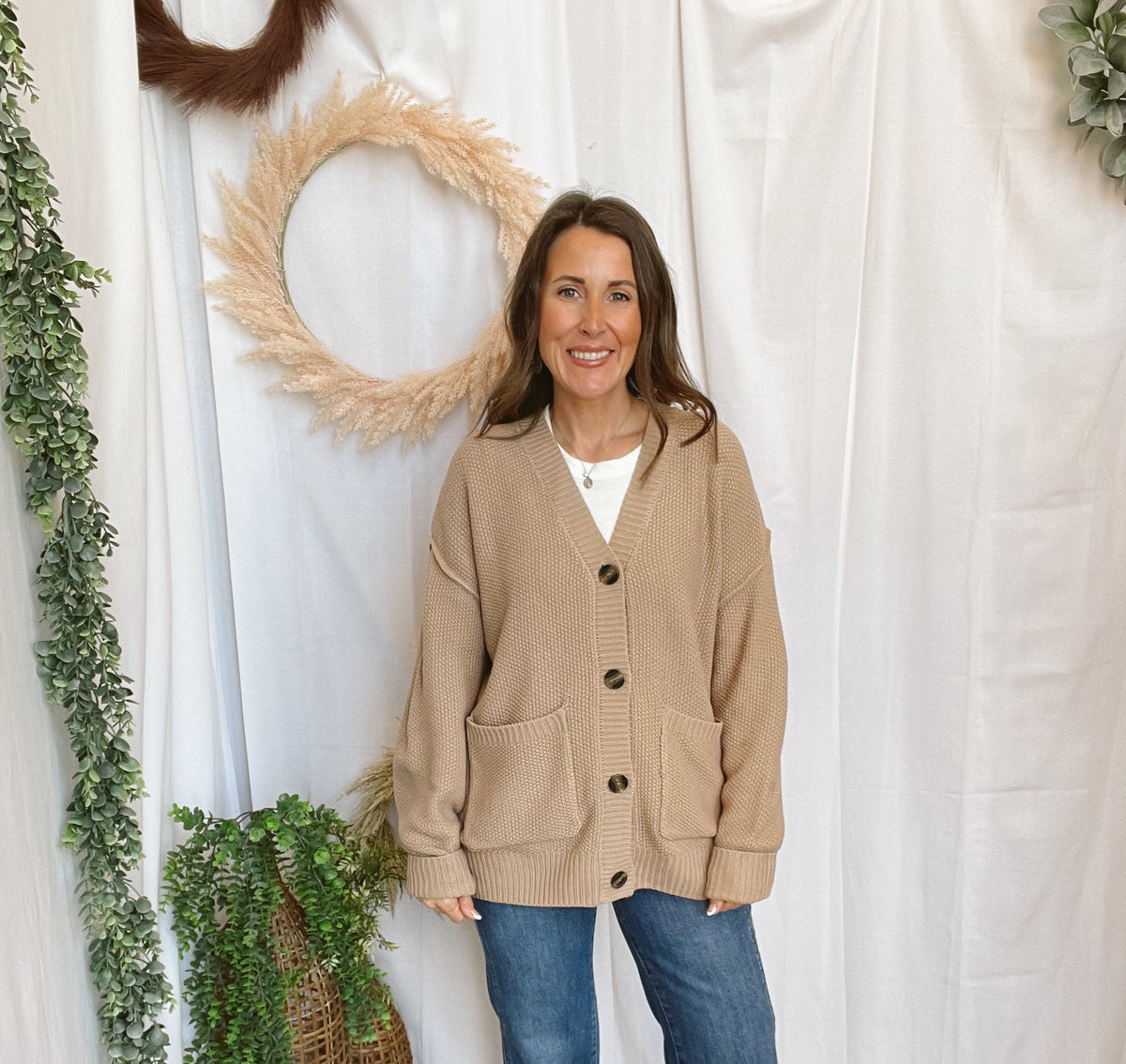 Callie Knit Cardigan-Taupe-Cardigans-hyfve-The Silo Boutique, Women's Fashion Boutique Located in Warren and Grand Forks North Dakota