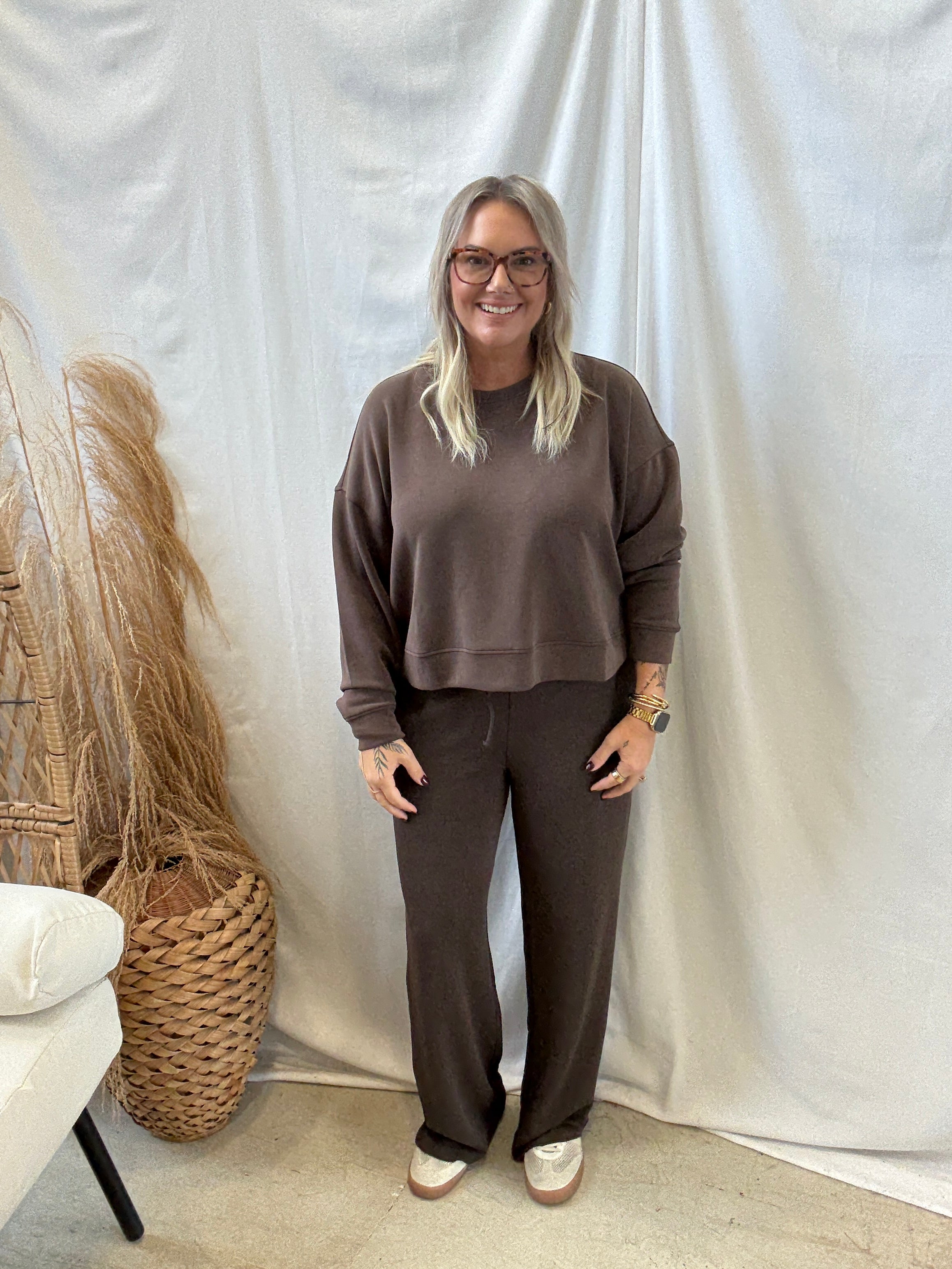 Mono B Laguna Wide Leg Pants-Espresso-Pants-mono b-The Silo Boutique, Women's Fashion Boutique Located in Warren and Grand Forks North Dakota
