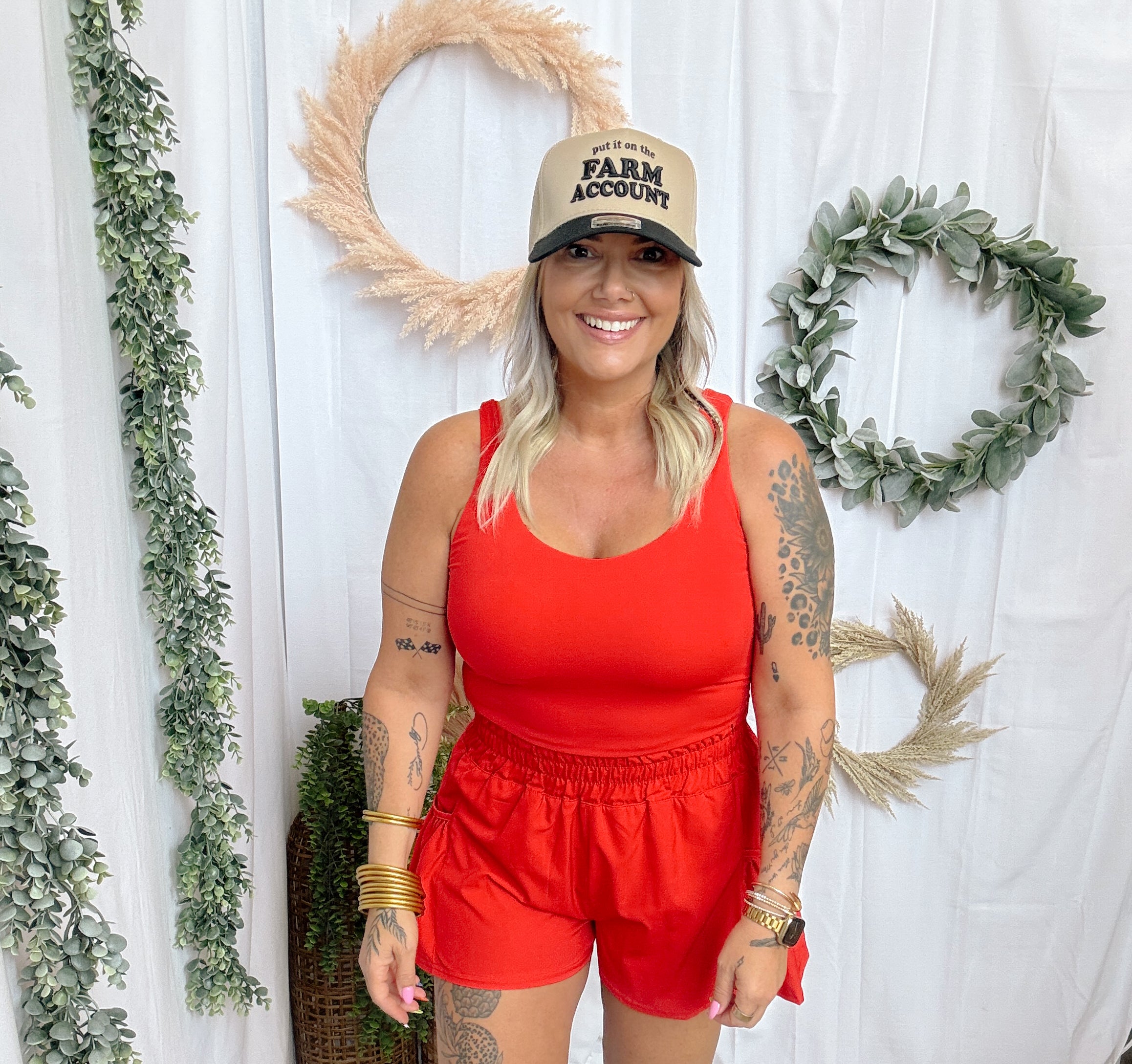Flounce and Flow Romper-Red-Jumpsuits & Rompers-mono b-The Silo Boutique, Women's Fashion Boutique Located in Warren and Grand Forks North Dakota