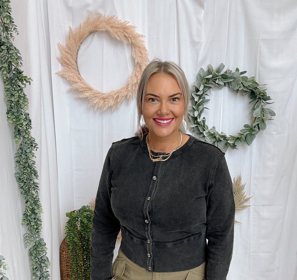 Beth Mineral Wash Cardigan-Long Sleeve Tops-eesome-The Silo Boutique, Women's Fashion Boutique Located in Warren and Grand Forks North Dakota