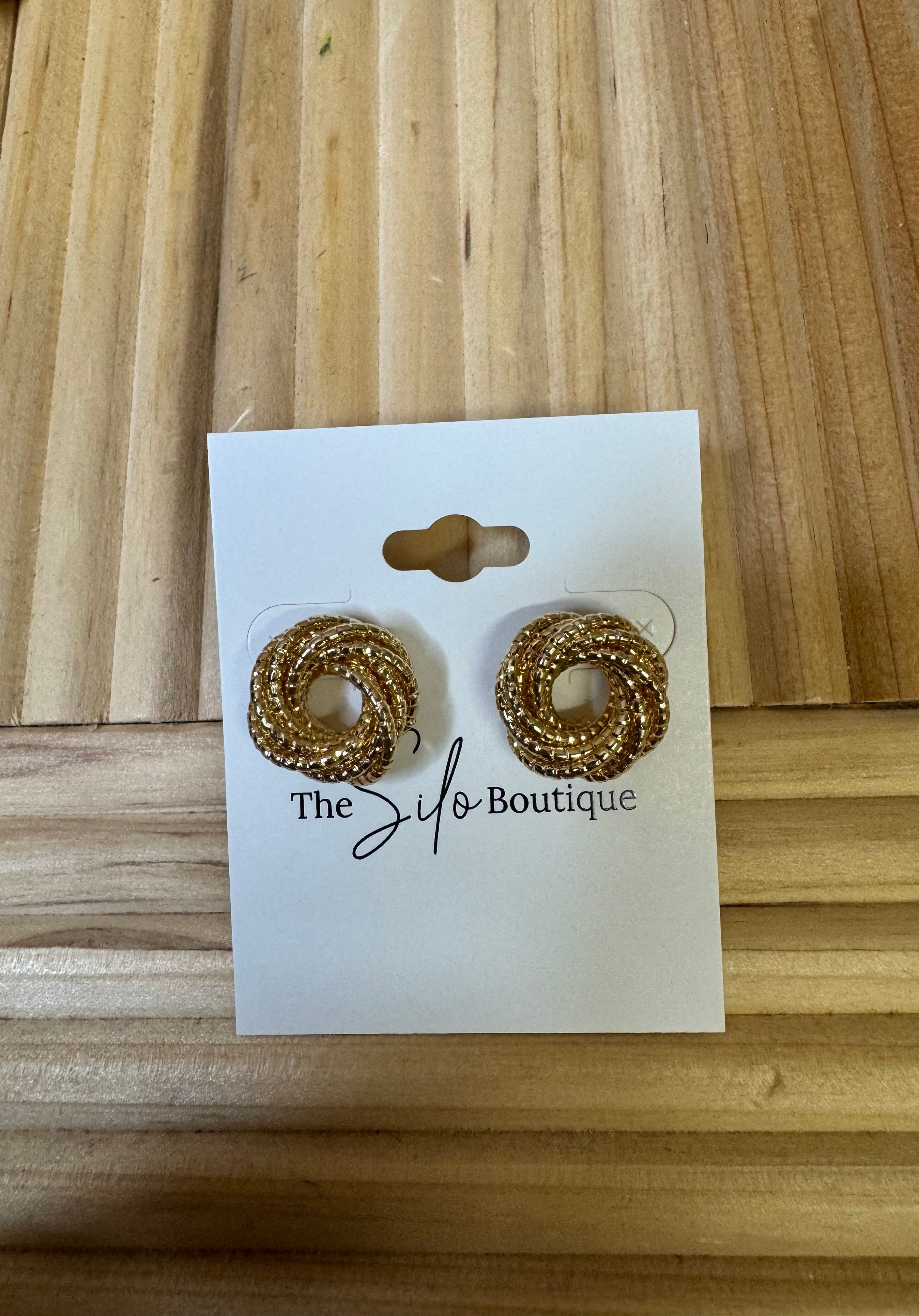 Twist Knot Stud Earrings-earrings-Fame-The Silo Boutique, Women's Fashion Boutique Located in Warren and Grand Forks North Dakota