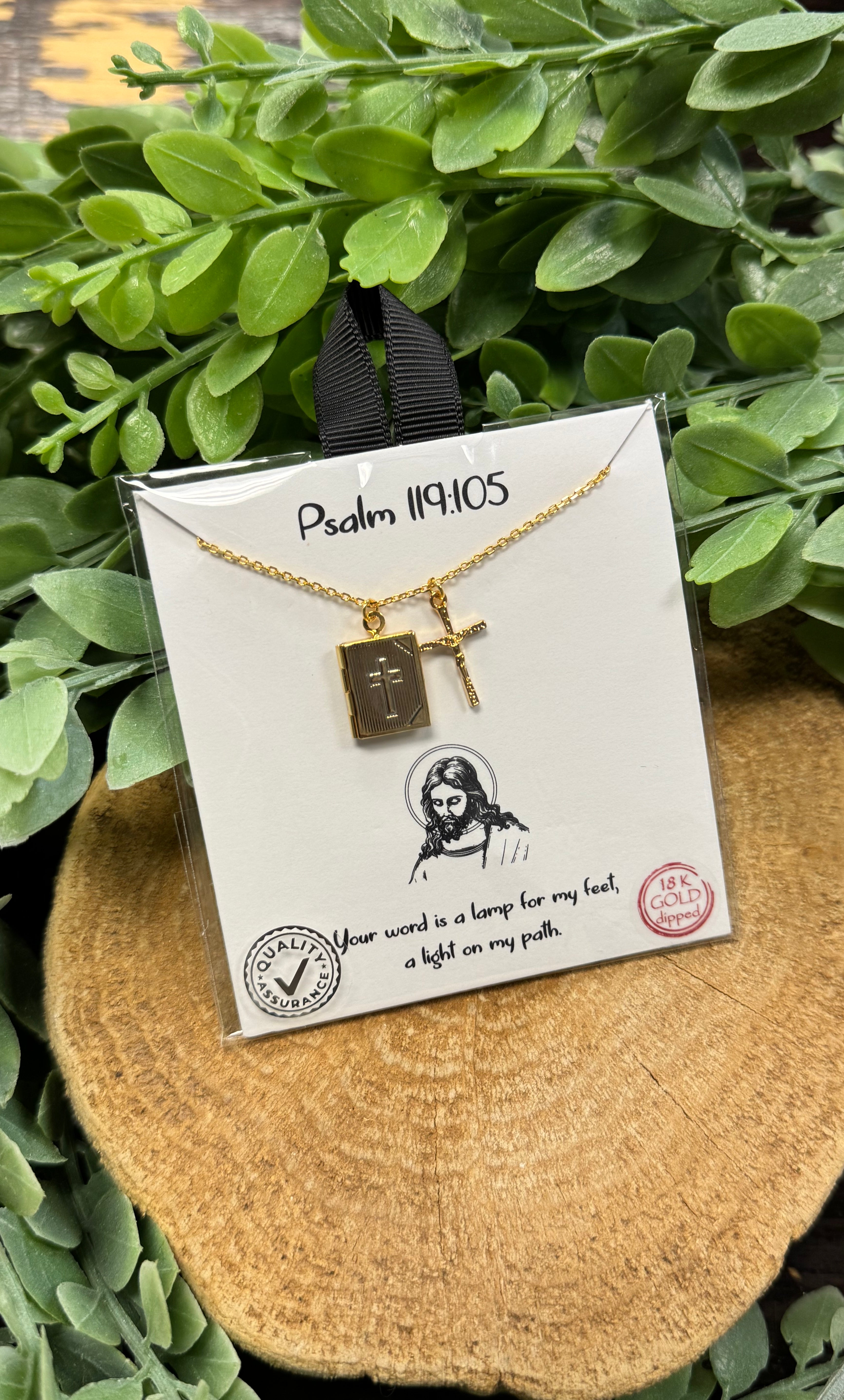 Bible Locket Necklace-Necklaces-Fame-The Silo Boutique, Women's Fashion Boutique Located in Warren and Grand Forks North Dakota
