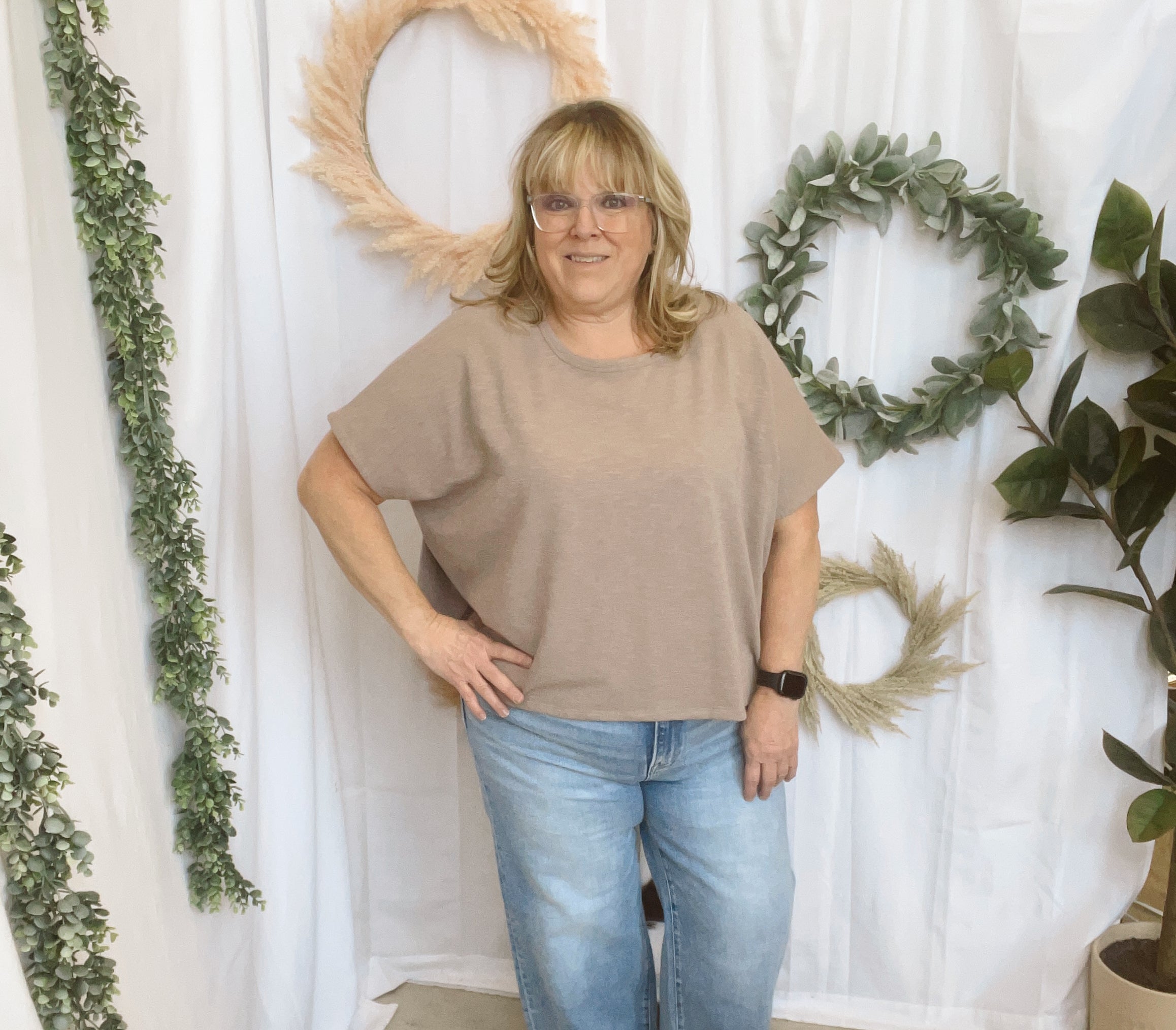 Julie Slub Oversized Tee-Short Sleeve Tops-Zenana-The Silo Boutique, Women's Fashion Boutique Located in Warren and Grand Forks North Dakota