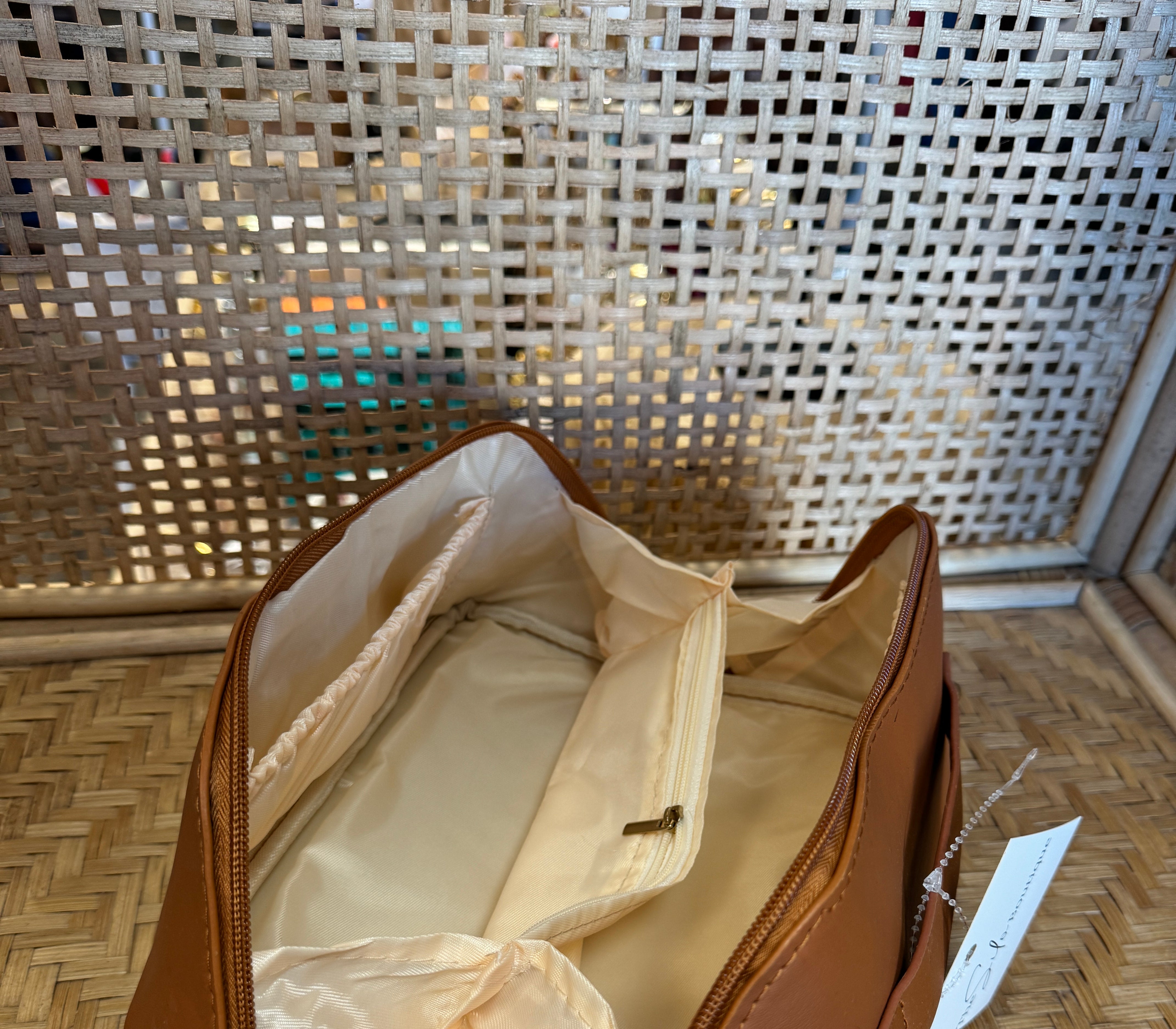 Faux Leather Open Flat Cosmetic Bags-Cosmetic Bags-joss-The Silo Boutique, Women's Fashion Boutique Located in Warren and Grand Forks North Dakota