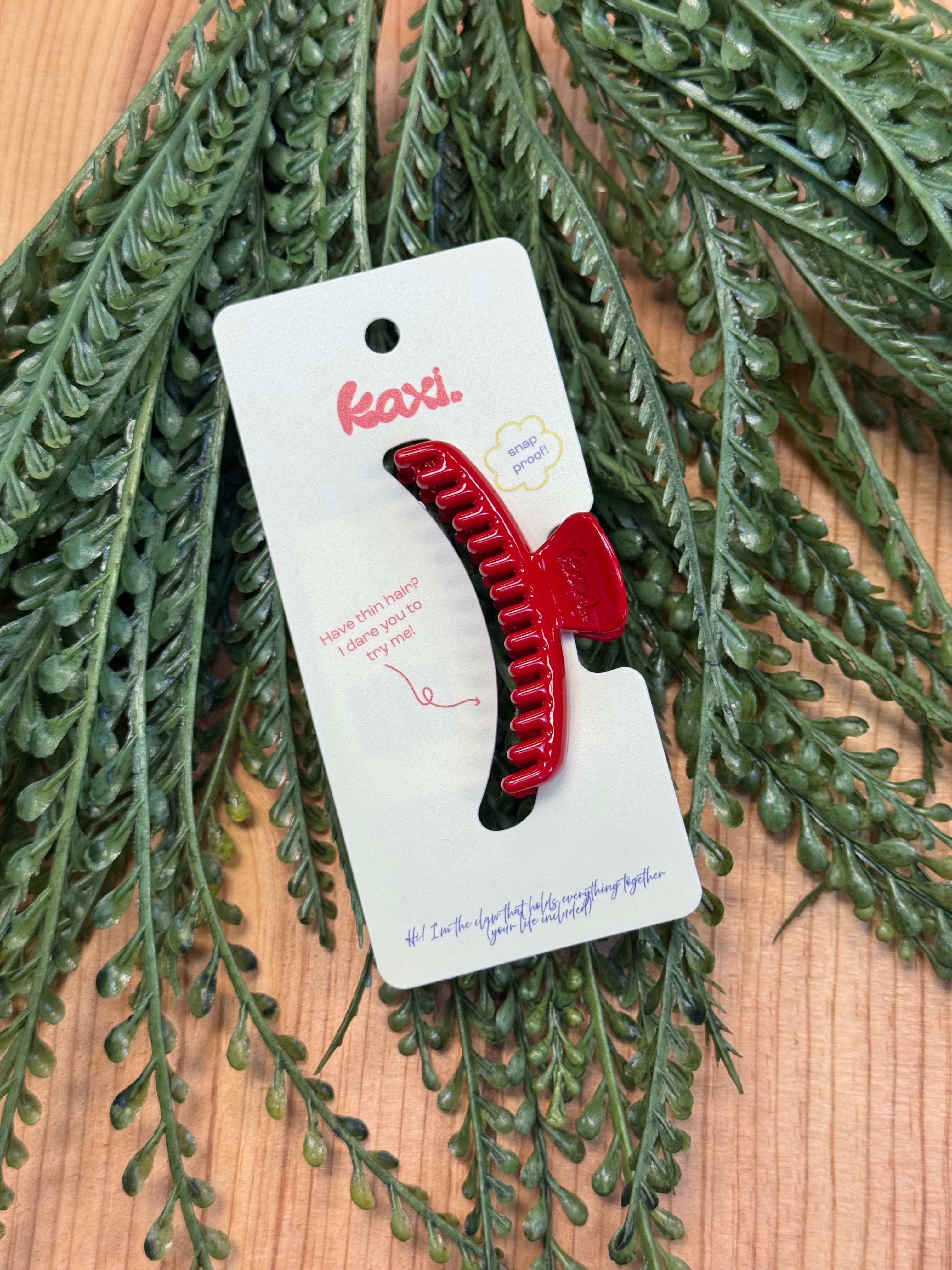 KAXI Shiny Mini Hold Everything Claw-Red-Hair Accessories-kaxi-The Silo Boutique, Women's Fashion Boutique Located in Warren and Grand Forks North Dakota
