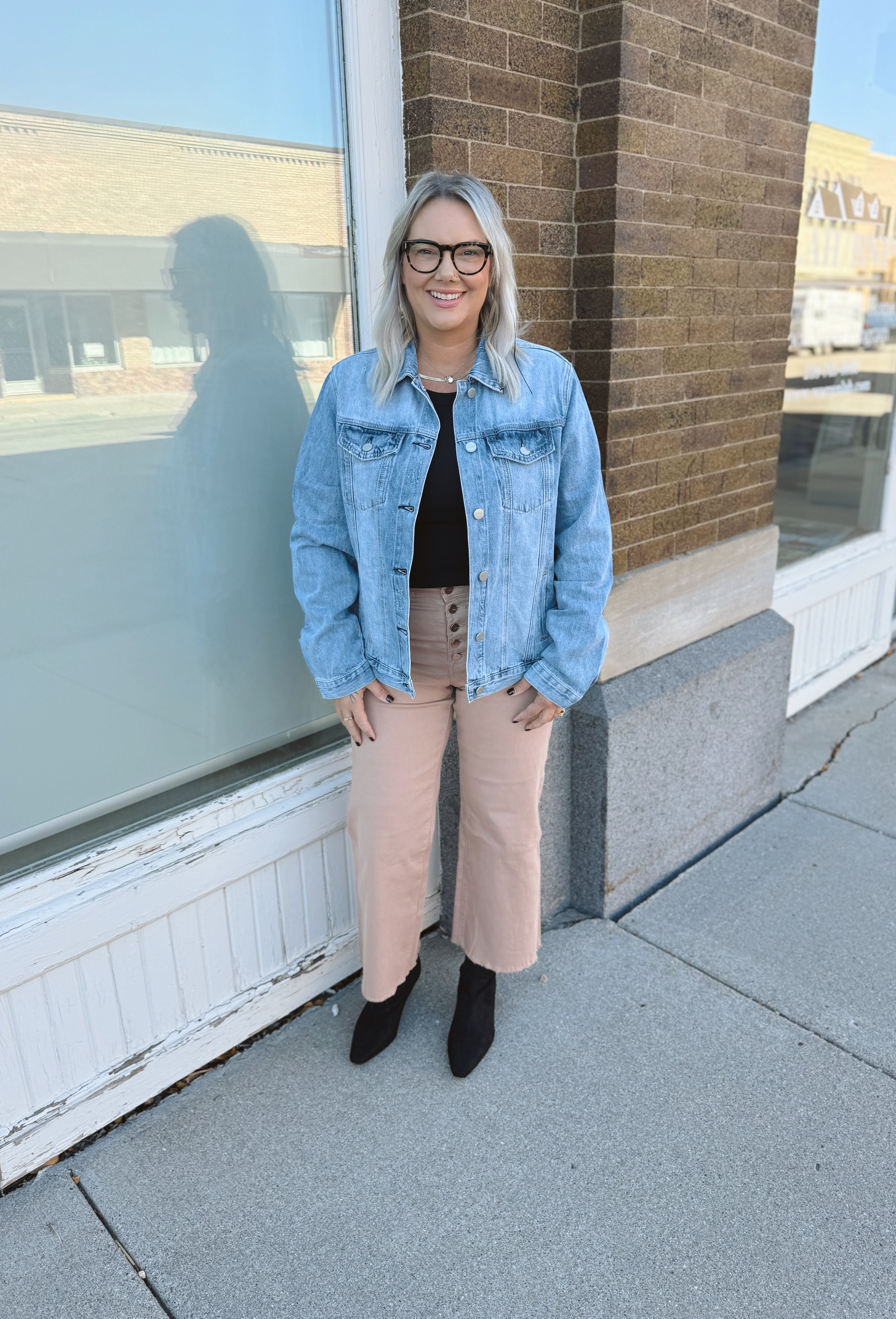 Risen Medium Wash Relaxed Vintage Denim Jacket-Coats & Jackets-risen-The Silo Boutique, Women's Fashion Boutique Located in Warren and Grand Forks North Dakota