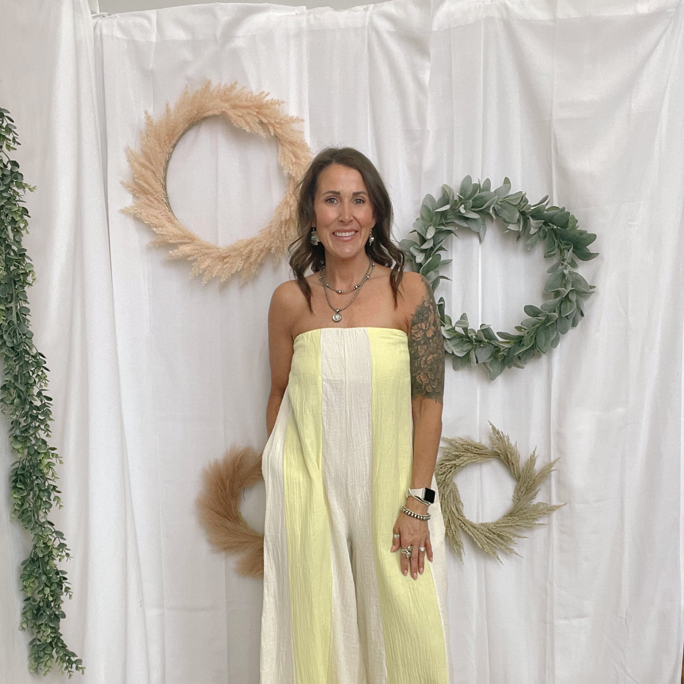 Coastal Yellow Jumpsuit-Jumpsuits & Rompers-by together-The Silo Boutique, Women's Fashion Boutique Located in Warren and Grand Forks North Dakota