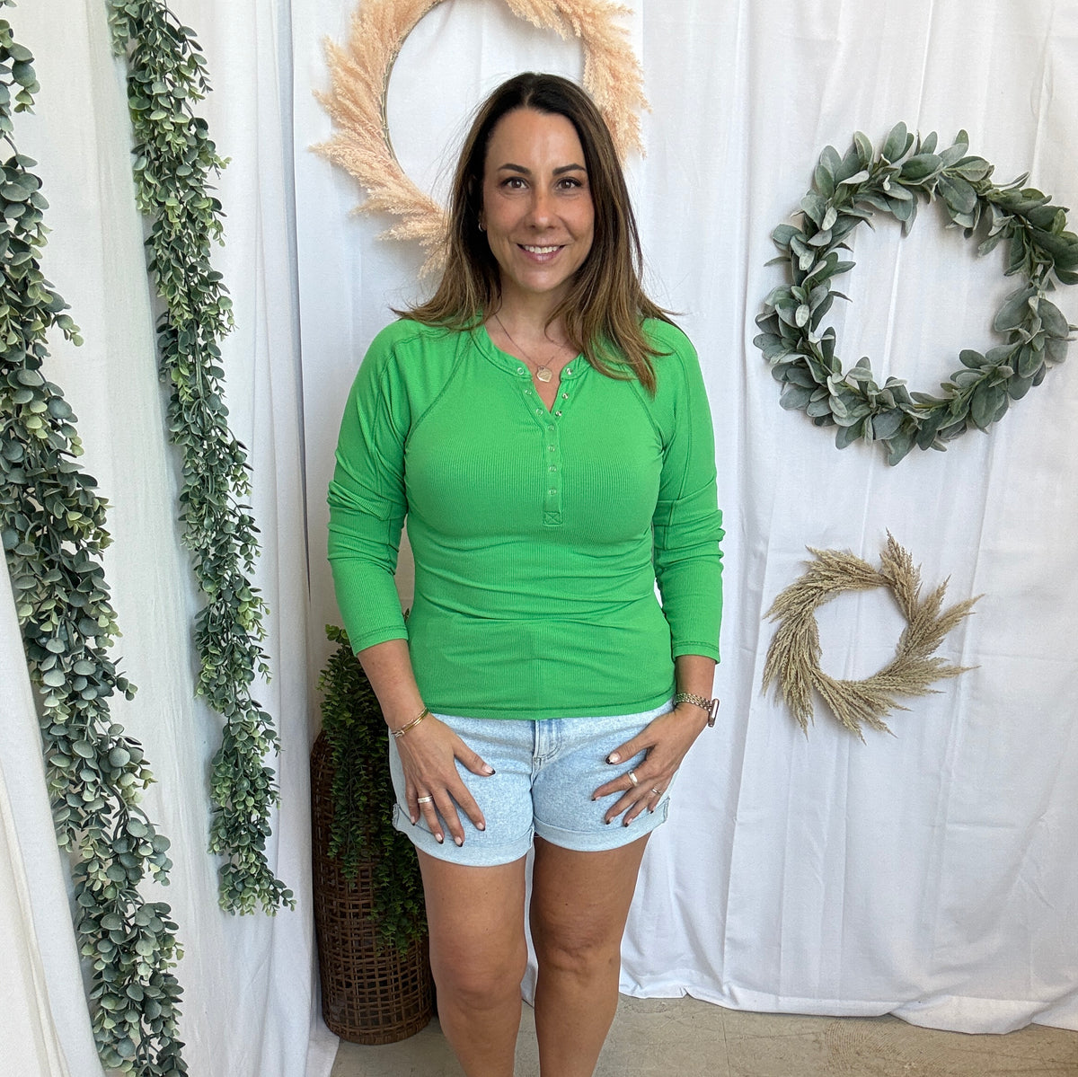 Mono B Essential Henley Top-Long Sleeve Tops-mono b-The Silo Boutique, Women's Fashion Boutique Located in Warren and Grand Forks North Dakota