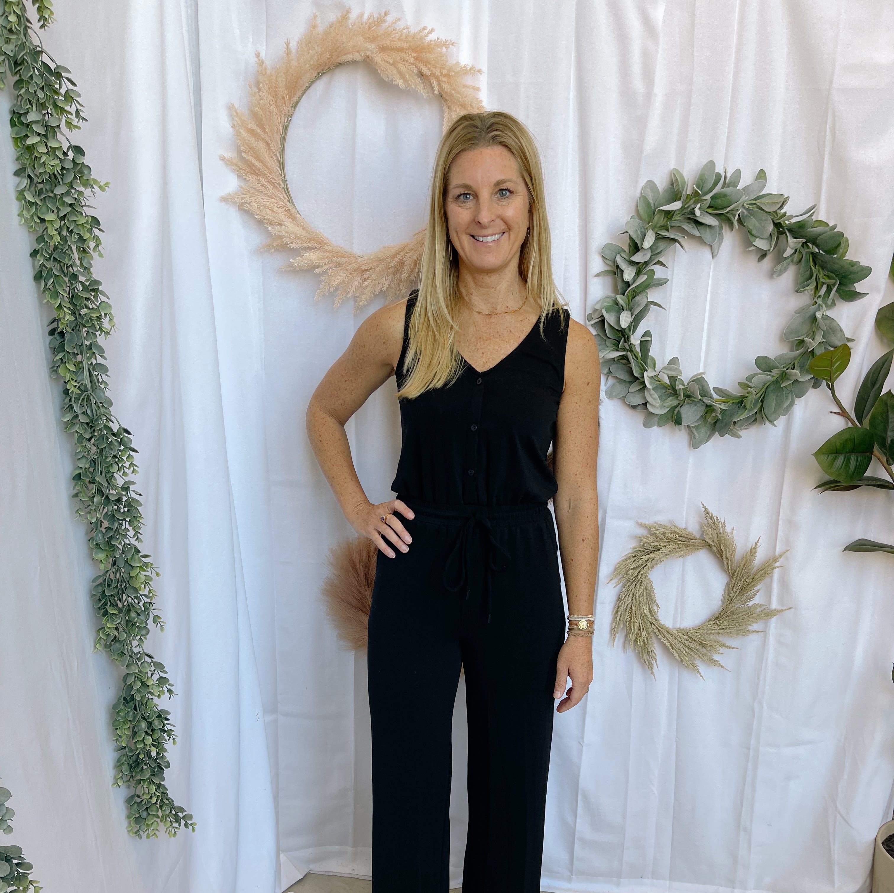 Modal Knit Jumpsuit-Black-Jumpsuits & Rompers-skies are blue-The Silo Boutique, Women's Fashion Boutique Located in Warren and Grand Forks North Dakota