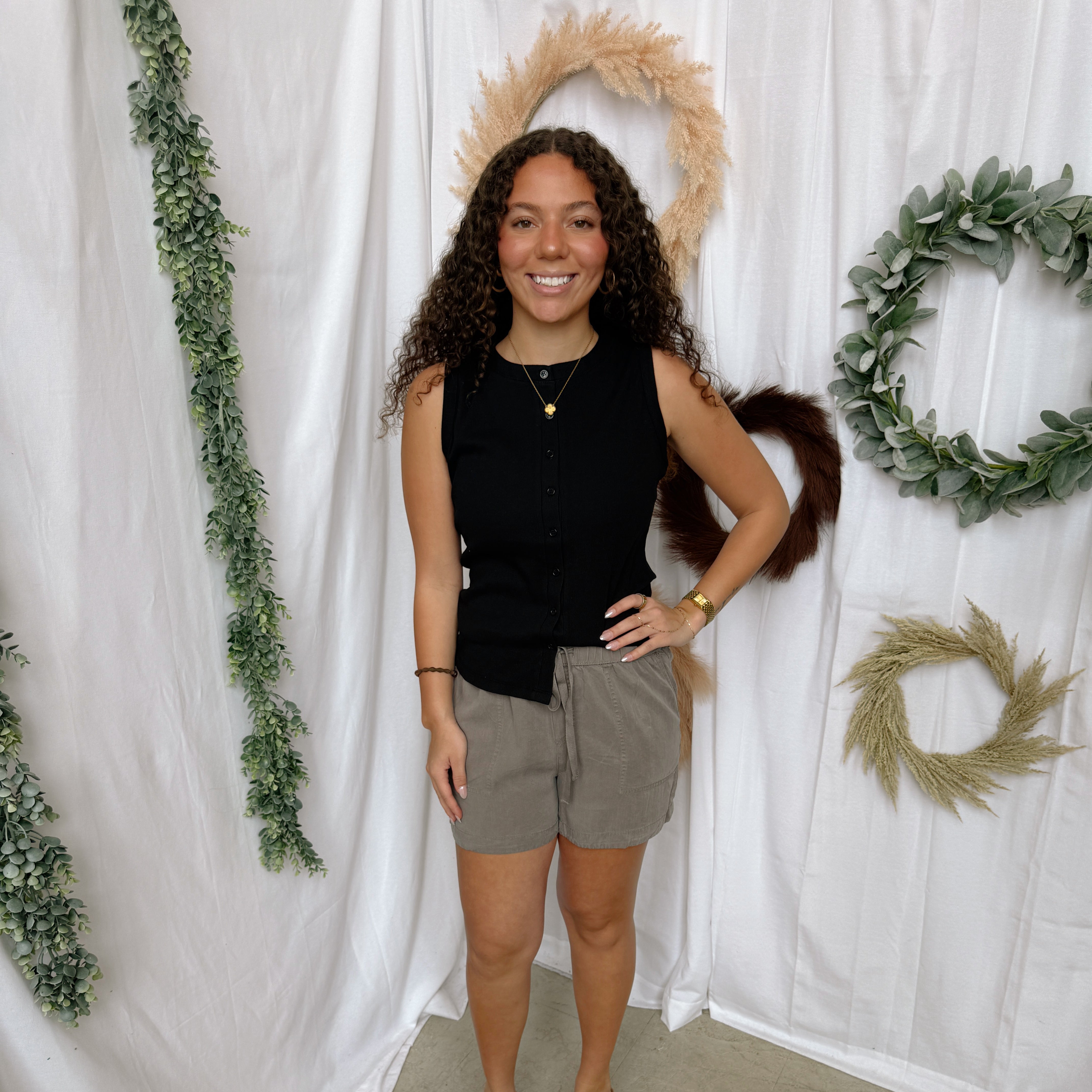 Cool Tencel Shorts-Earth Grey-Shorts-be cool-The Silo Boutique, Women's Fashion Boutique Located in Warren and Grand Forks North Dakota