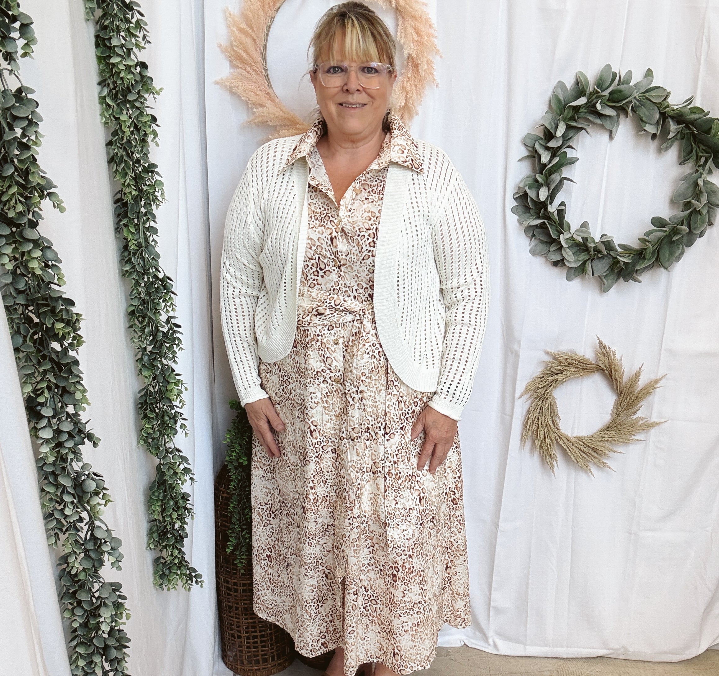 Kiki Animal Midi Dress-Final sale-Dresses-ENTRO-The Silo Boutique, Women's Fashion Boutique Located in Warren and Grand Forks North Dakota