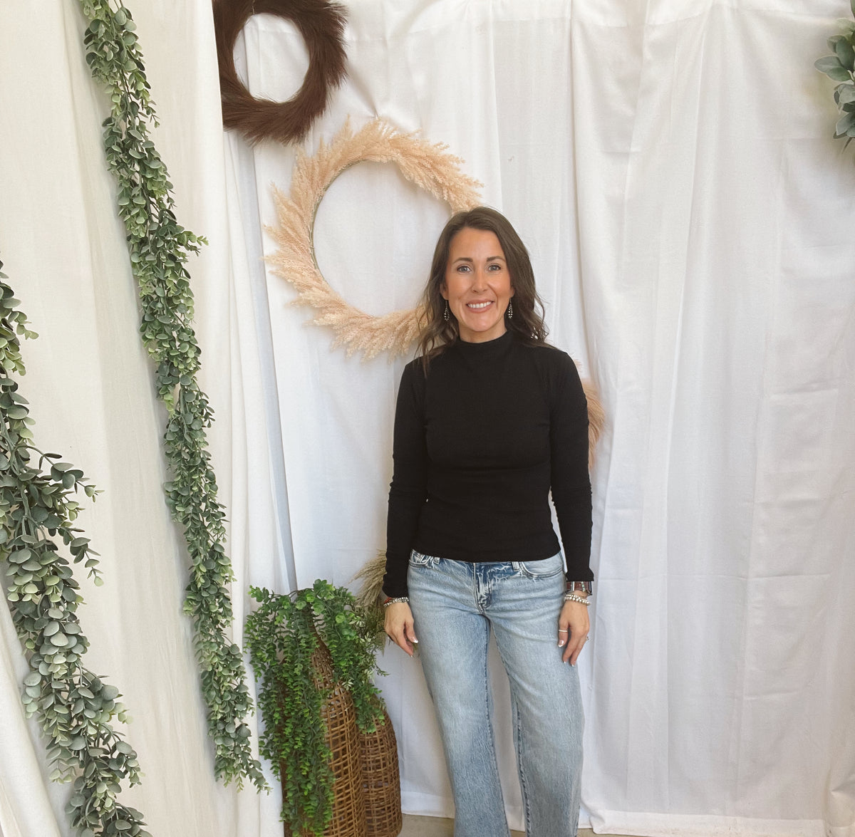 Amy Mock Neck Top-Black-Long Sleeve Tops-hyfve-The Silo Boutique, Women's Fashion Boutique Located in Warren and Grand Forks North Dakota