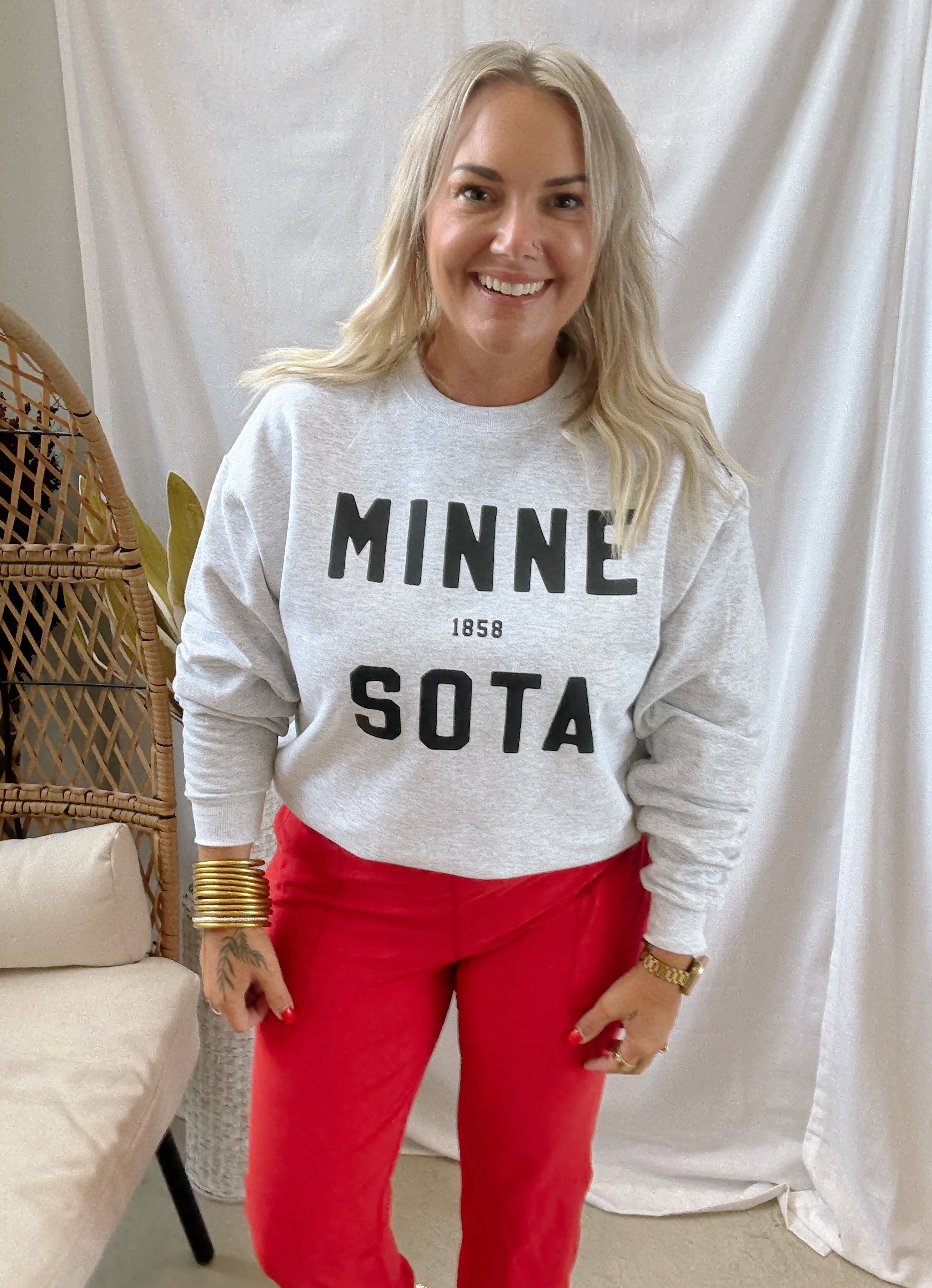 Ash Minnesota Sweatshirt-Sweatshirts-218-The Silo Boutique, Women's Fashion Boutique Located in Warren and Grand Forks North Dakota