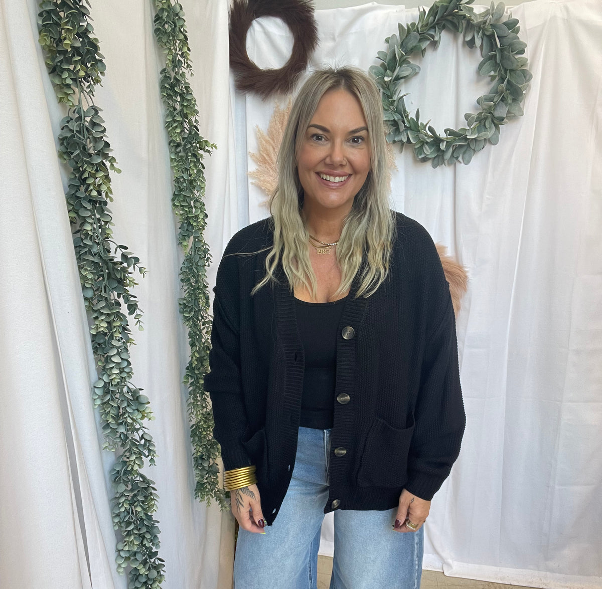 Callie Knit Cardigan-Black-Cardigans-hyfve-The Silo Boutique, Women's Fashion Boutique Located in Warren and Grand Forks North Dakota