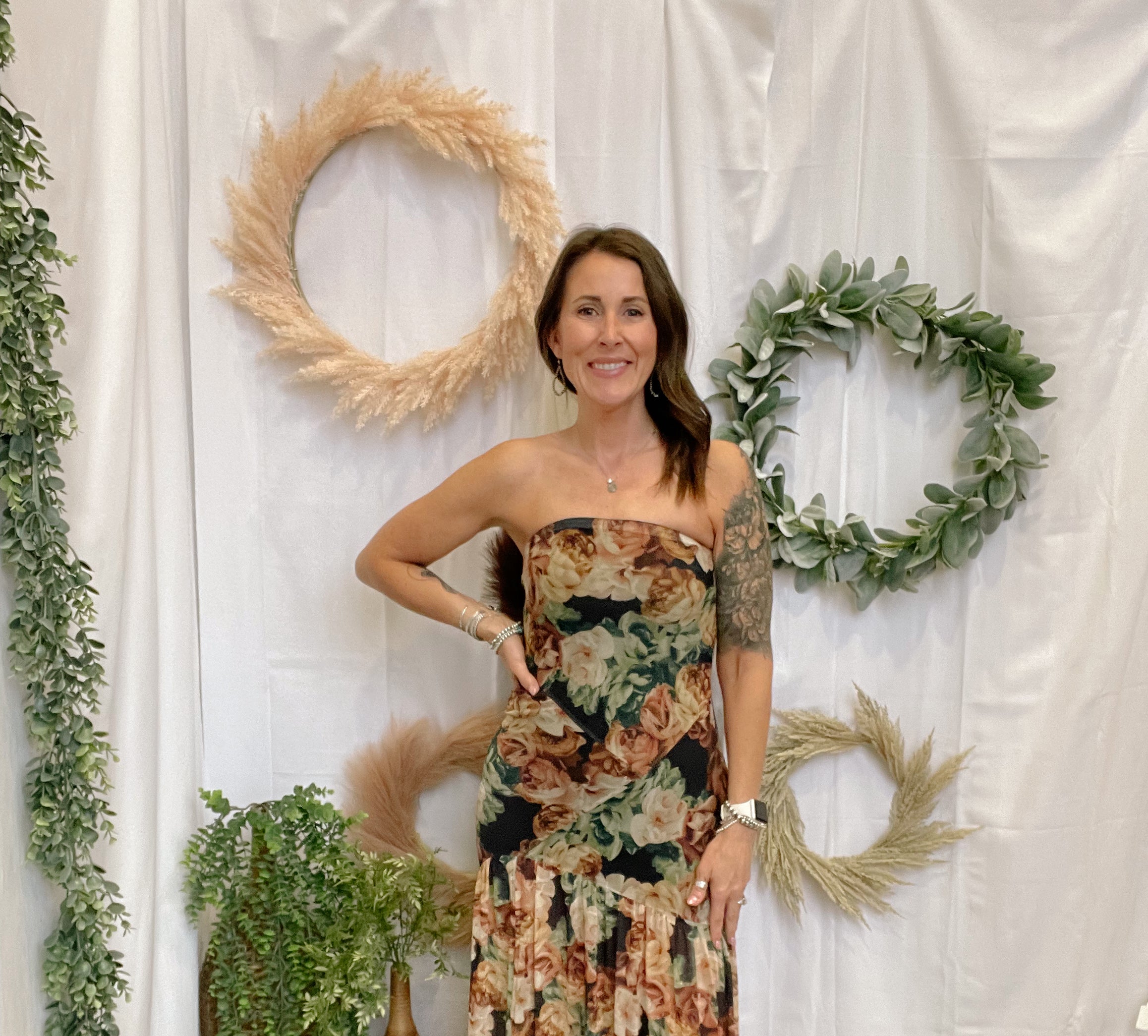 Floral Sheer Mesh Dress-Dresses-promesa-The Silo Boutique, Women's Fashion Boutique Located in Warren and Grand Forks North Dakota
