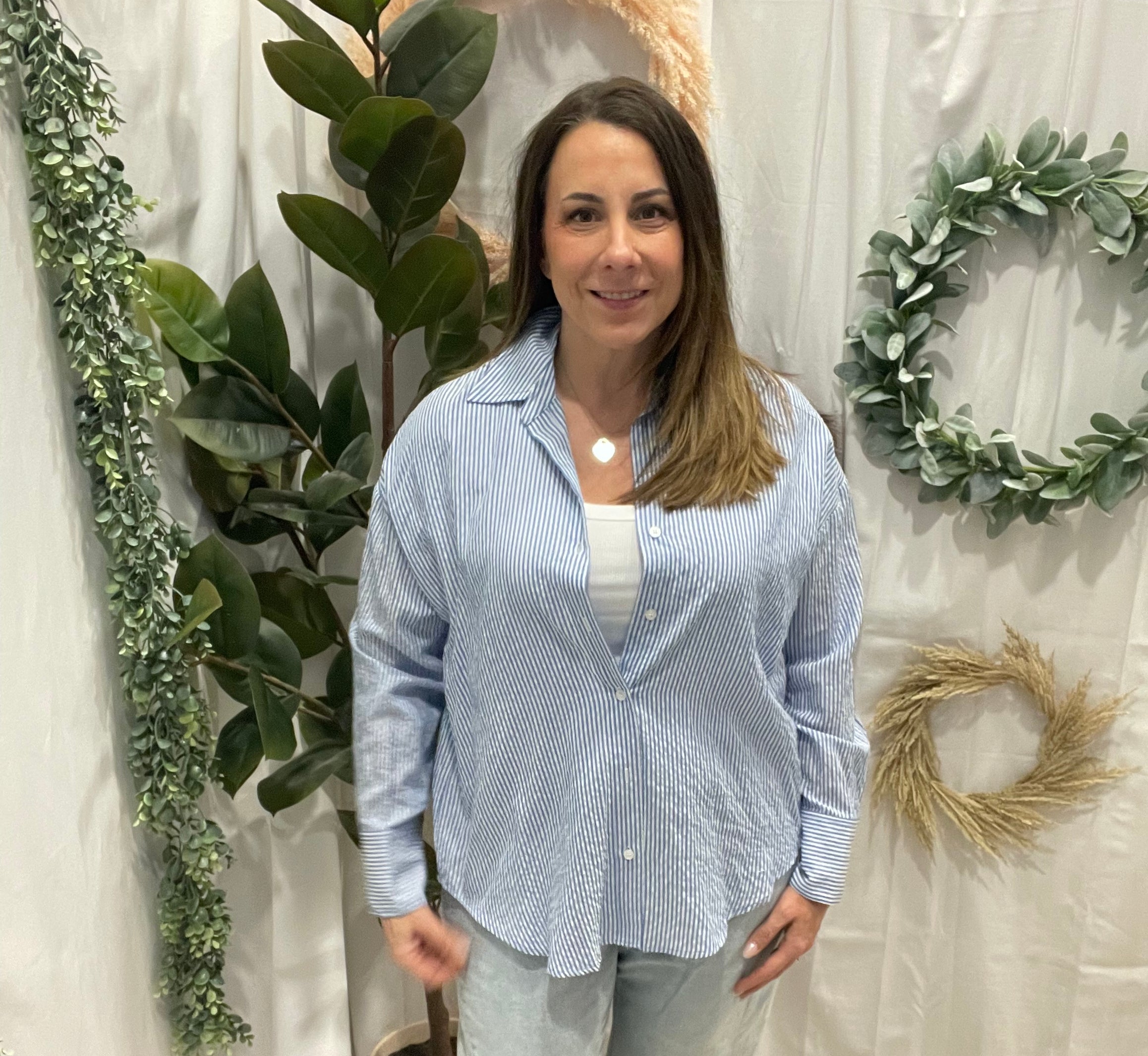 Essential Stripe Long Sleeve Top-Blue-Long Sleeve Tops-hyfve-The Silo Boutique, Women's Fashion Boutique Located in Warren and Grand Forks North Dakota