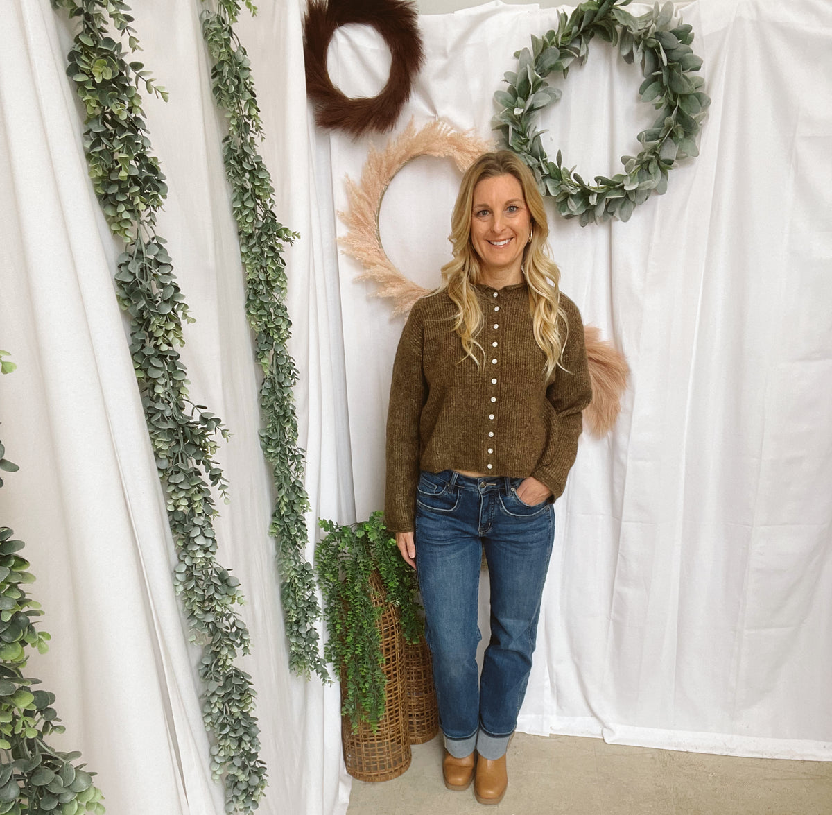 Muse Becca Cardigan-Brown-Sweaters-miou muse-The Silo Boutique, Women's Fashion Boutique Located in Warren and Grand Forks North Dakota