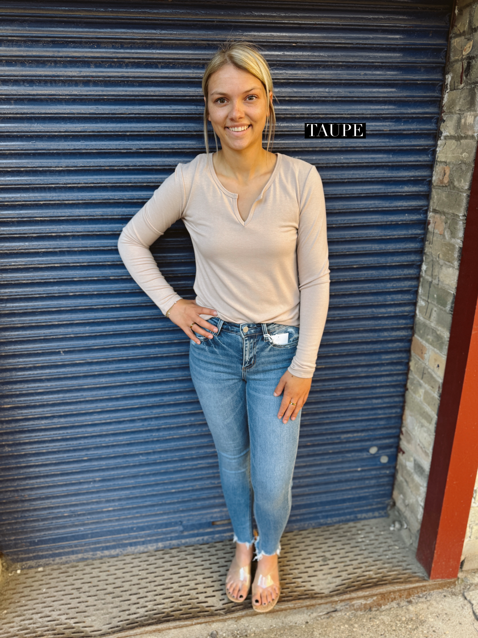 Cool Ultra Soft Notched Long Sleeve Top-Final sale-Long Sleeve Tops-be cool-The Silo Boutique, Women's Fashion Boutique Located in Warren and Grand Forks North Dakota