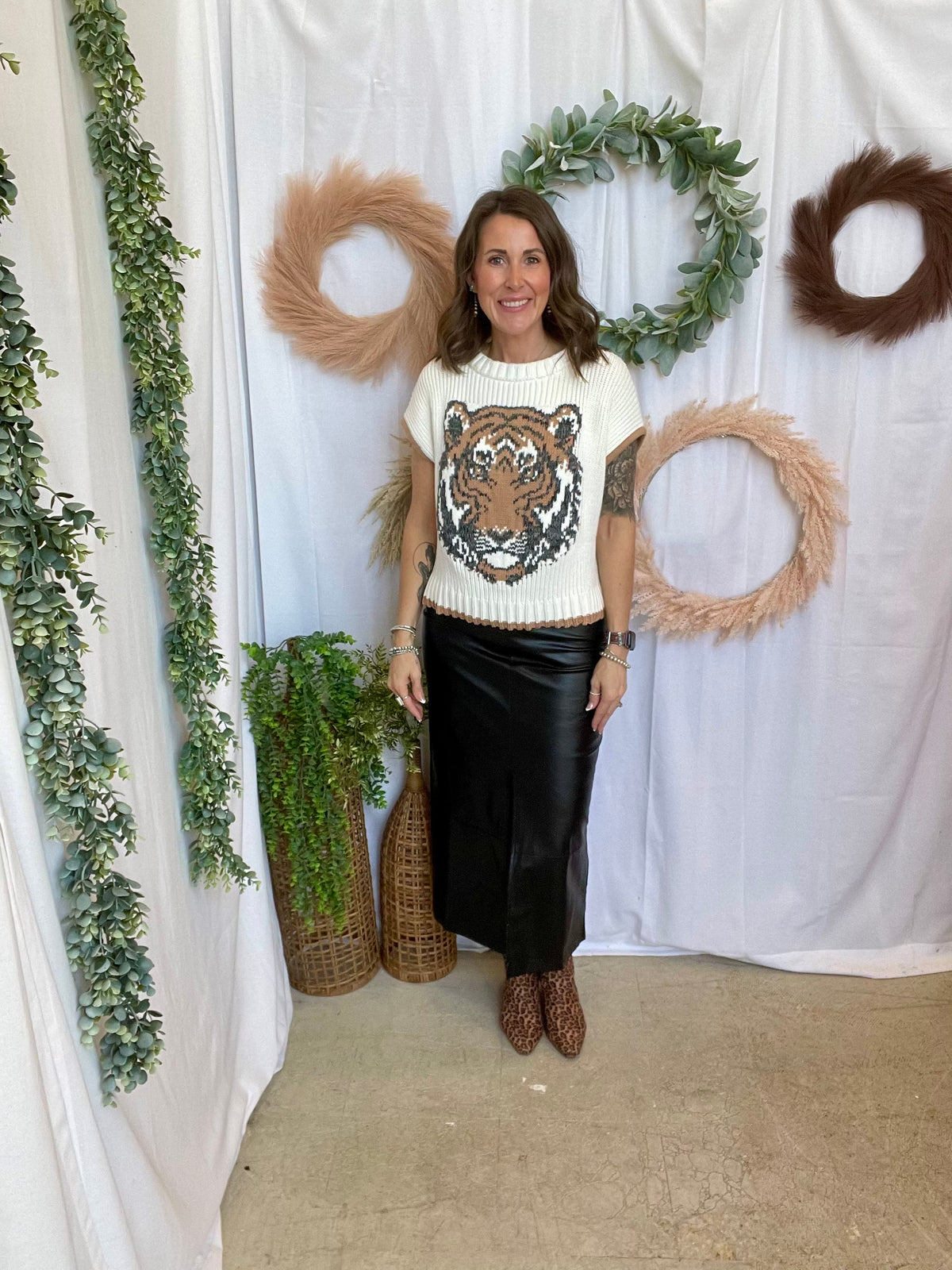 Retro Tiger Sweater-Sweaters-day-The Silo Boutique, Women's Fashion Boutique Located in Warren and Grand Forks North Dakota
